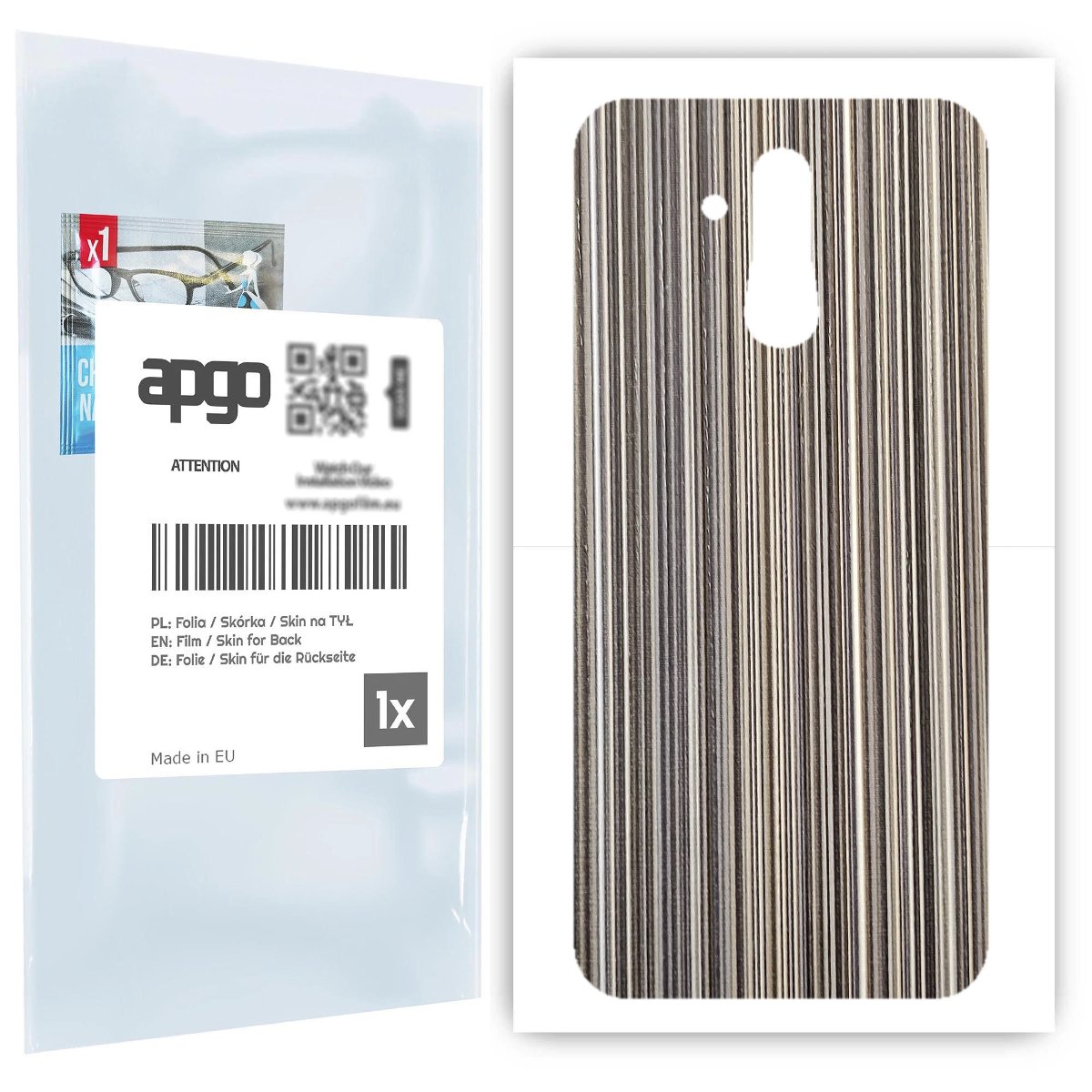 Folia naklejka skórka strukturalna na TYŁ do Huawei Mate 20 lite -  Tkanina Paski Mix - apgo SKINS