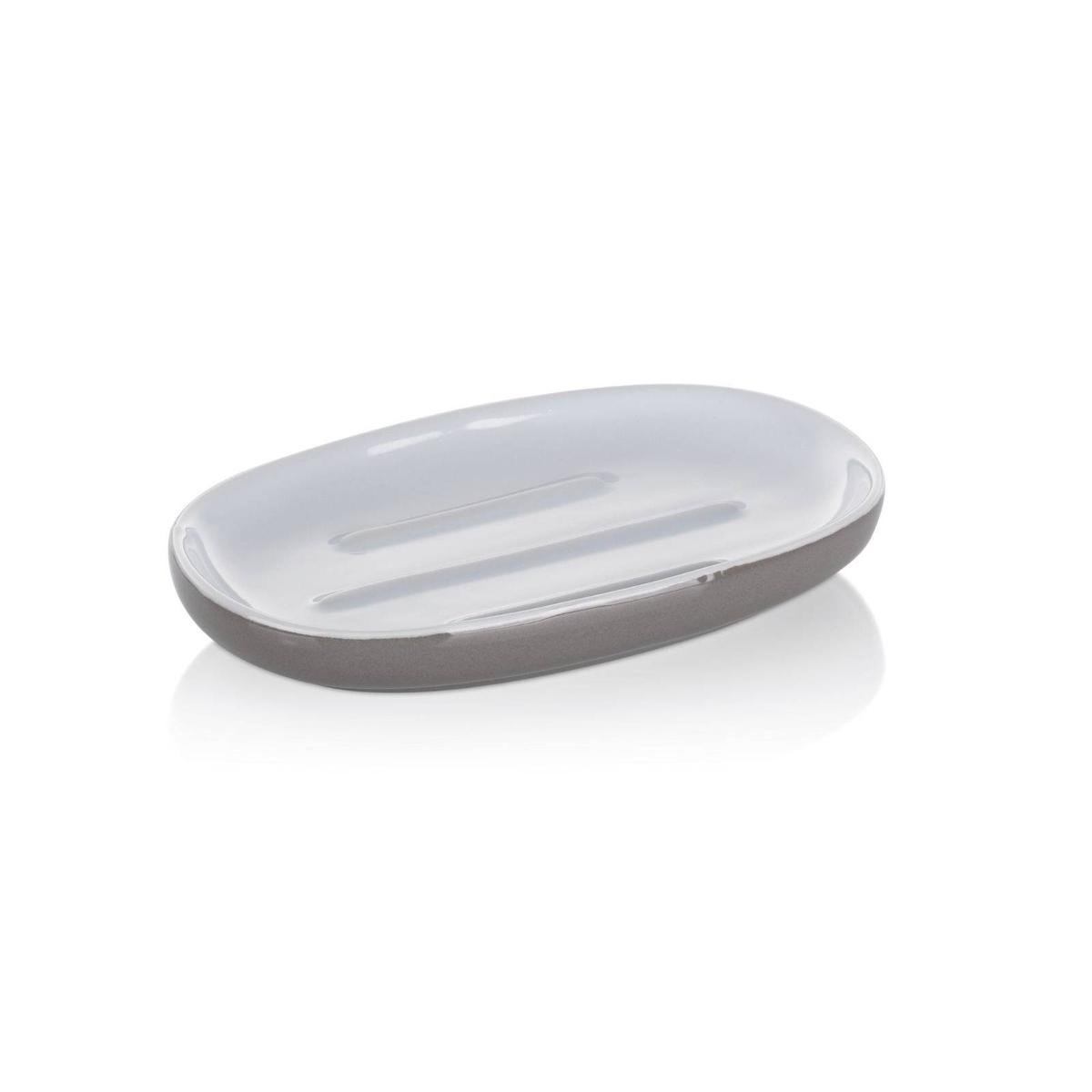 Kela CERAMICZNA MYDELNICZKA 13,5 X 8,5 CM SZARA ISABELLA FREEFORM KE-20504