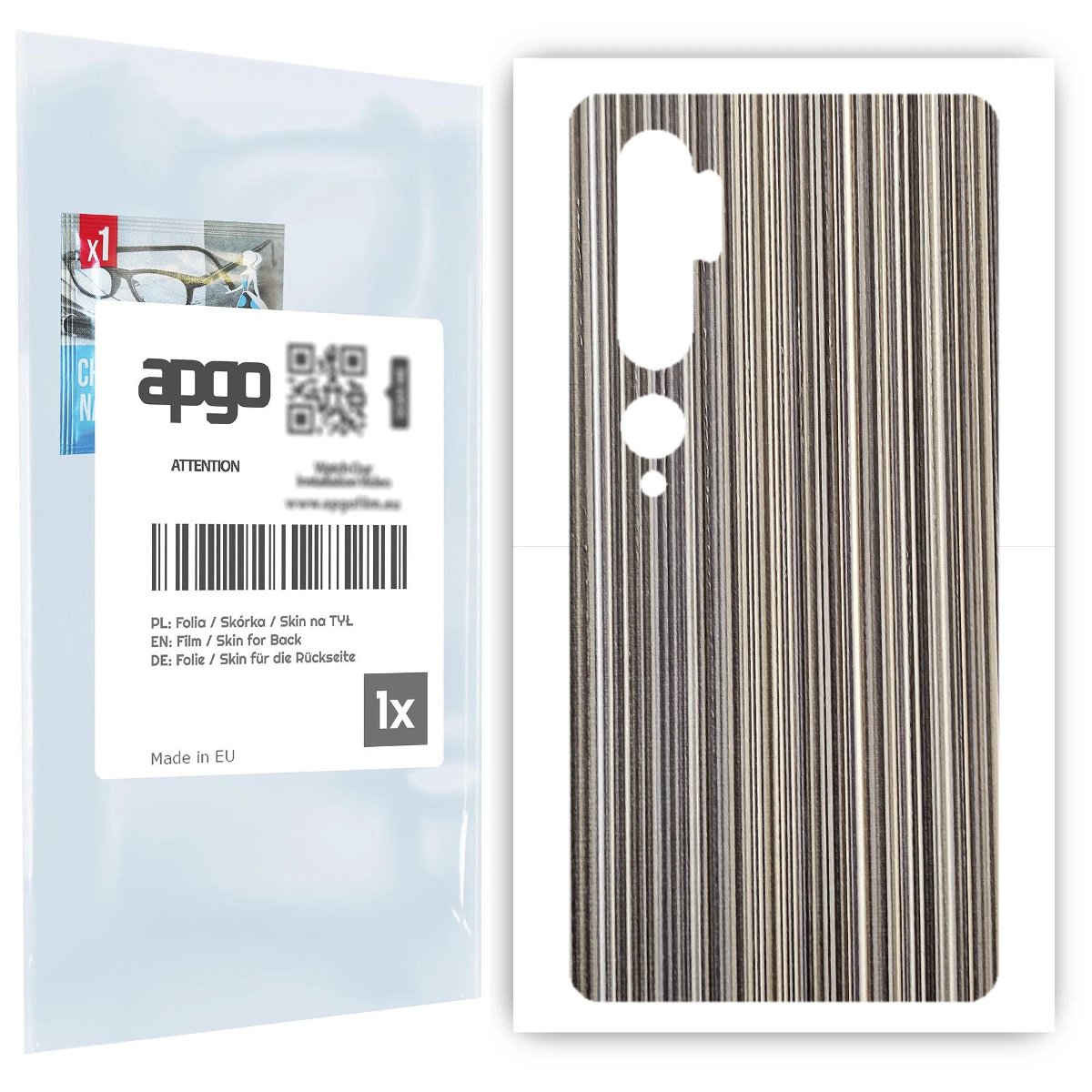 Folia naklejka skórka strukturalna na TYŁ do Xiaomi Mi Note 10 Pro -  Tkanina Paski Mix - apgo SKINS