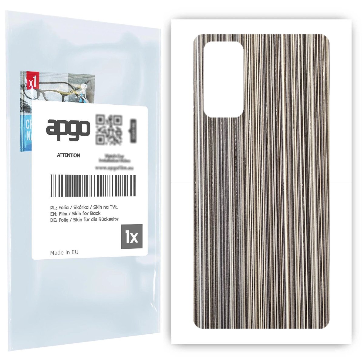 Folia naklejka skórka strukturalna na TYŁ do Samsung Galaxy S20 FE 5G -  Tkanina Paski Mix - apgo SKINS