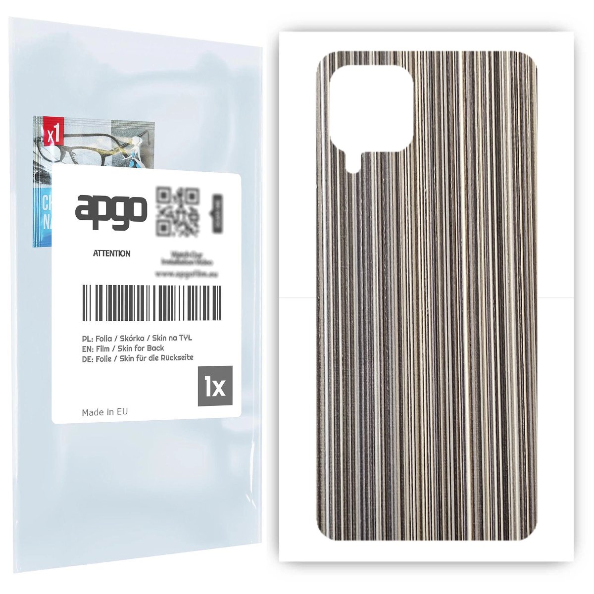 Folia naklejka skórka strukturalna na TYŁ do Samsung Galaxy A22 -  Tkanina Paski Mix - apgo SKINS