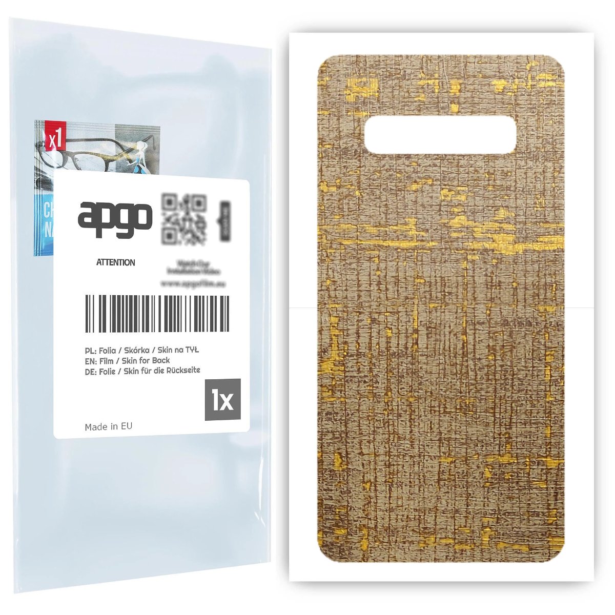 Folia naklejka skórka strukturalna na TYŁ do Samsung Galaxy S10 -  Tkanina Vintage - apgo SKINS