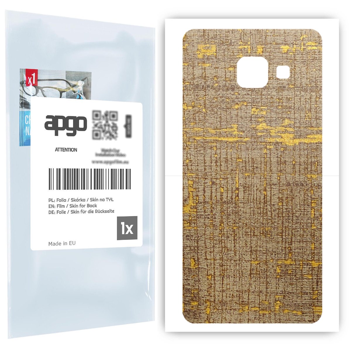 Folia naklejka skórka strukturalna na TYŁ do Samsung Galaxy A3 2016 A310F -  Tkanina Vintage - apgo SKINS