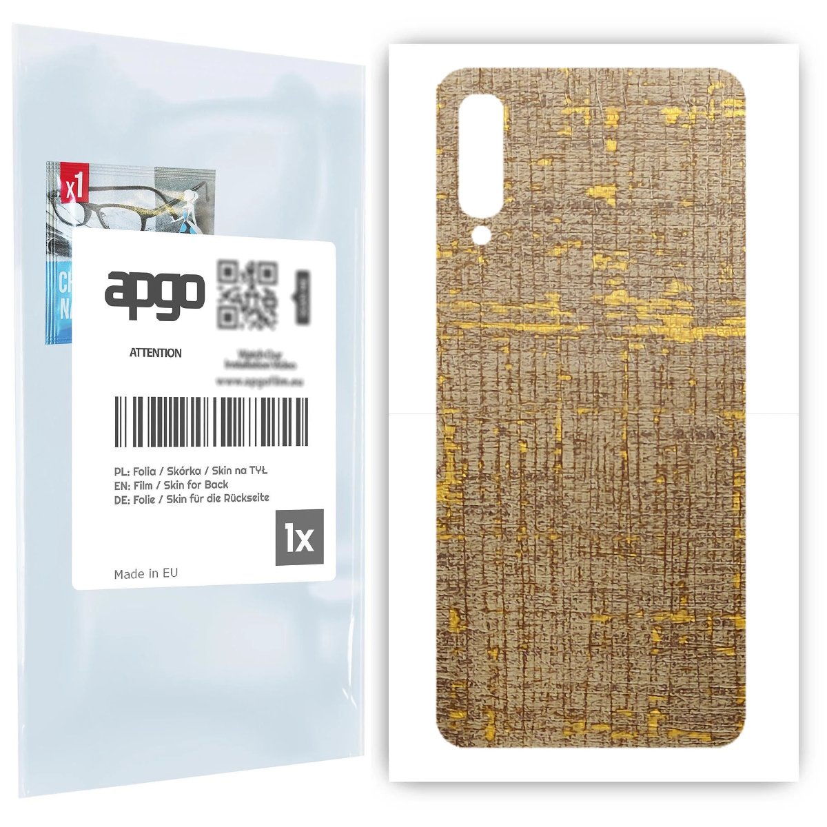 Folia naklejka skórka strukturalna na TYŁ do Samsung Galaxy A50 -  Tkanina Vintage - apgo SKINS