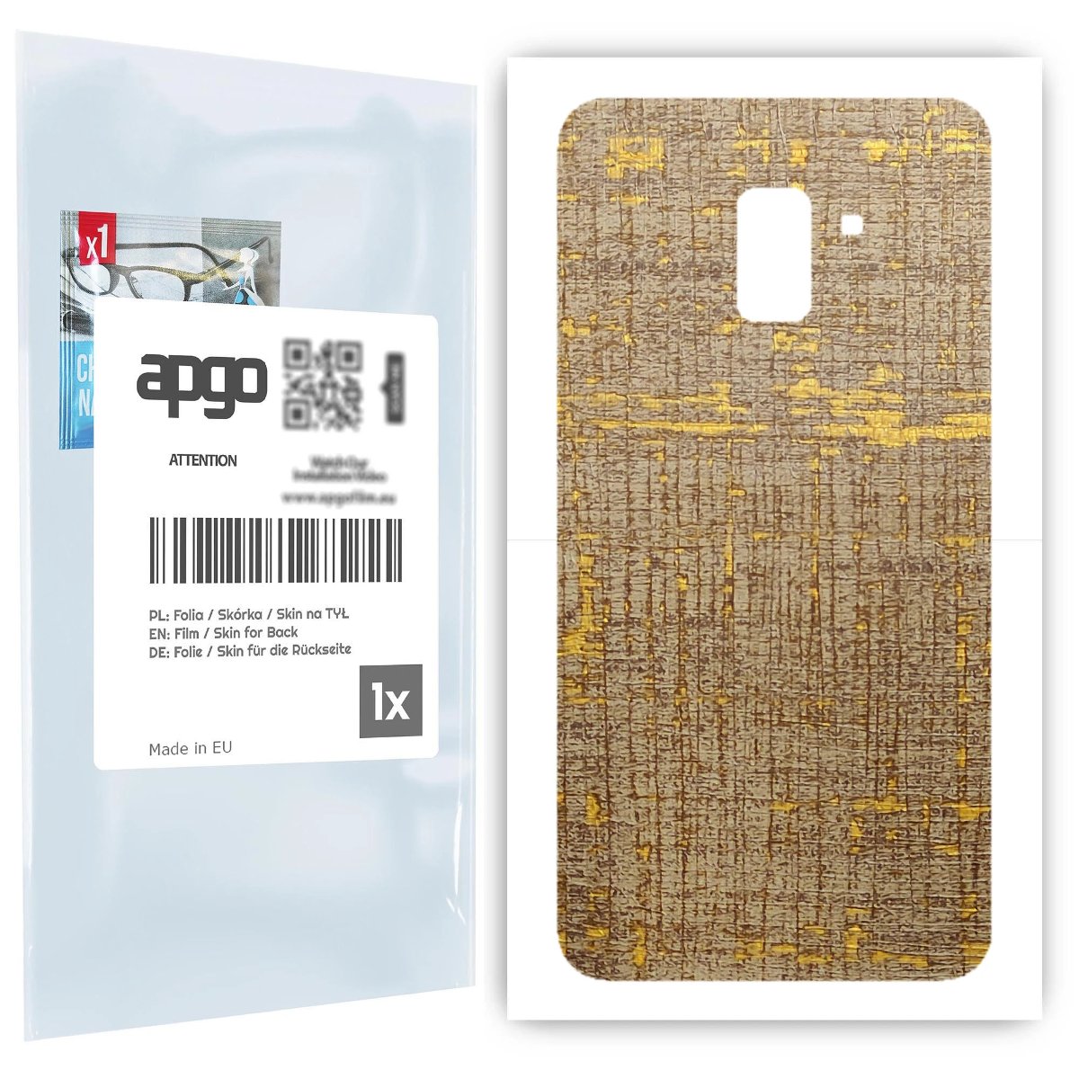 Folia naklejka skórka strukturalna na TYŁ do Samsung Galaxy A8+ (2018) -  Tkanina Vintage - apgo SKINS