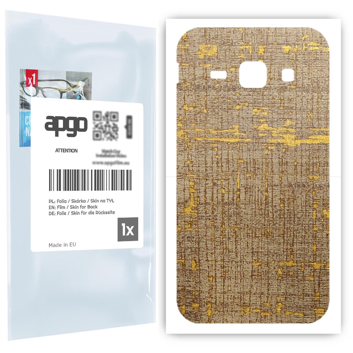Folia naklejka skórka strukturalna na TYŁ do Samsung Galaxy J1 (2016) -  Tkanina Vintage - apgo SKINS