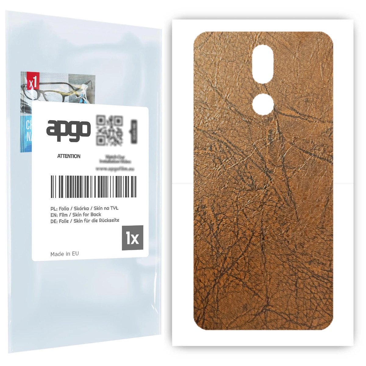 Folia naklejka skórka strukturalna na TYŁ do LG K40 -  Skóra Vintage - apgo SKINS