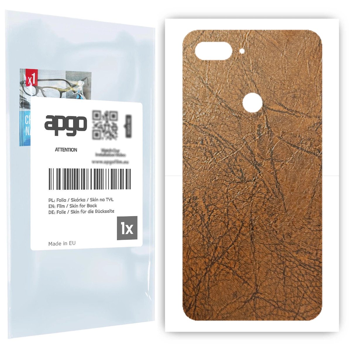 Folia naklejka skórka strukturalna na TYŁ do Xiaomi Mi 8 Lite -  Skóra Vintage - apgo SKINS