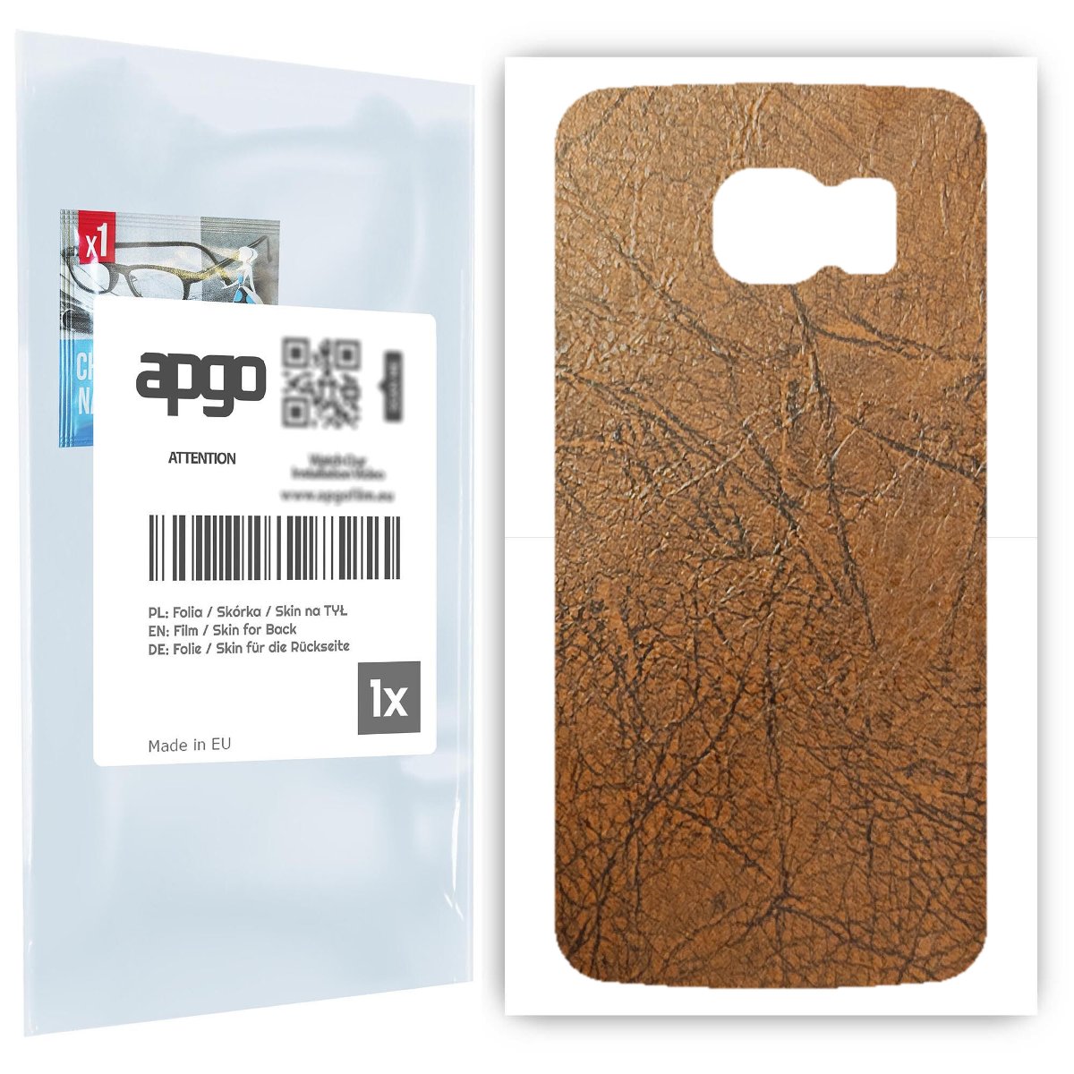 Folia naklejka skórka strukturalna na TYŁ do Samsung Galaxy S6 G920 -  Skóra Vintage - apgo SKINS