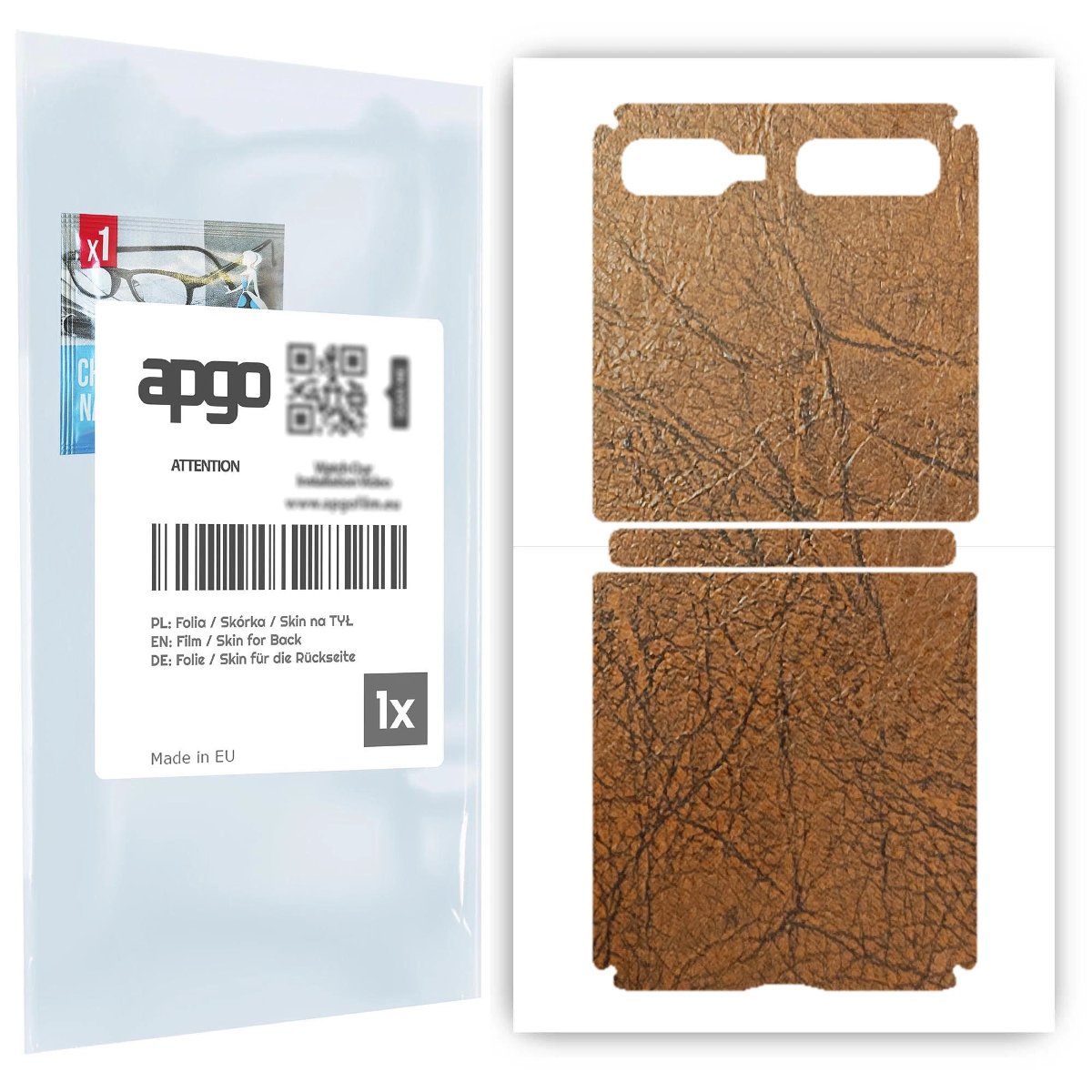 Folia naklejka skórka strukturalna na TYŁ do Samsung Galaxy Z Flip -  Skóra Vintage - apgo SKINS