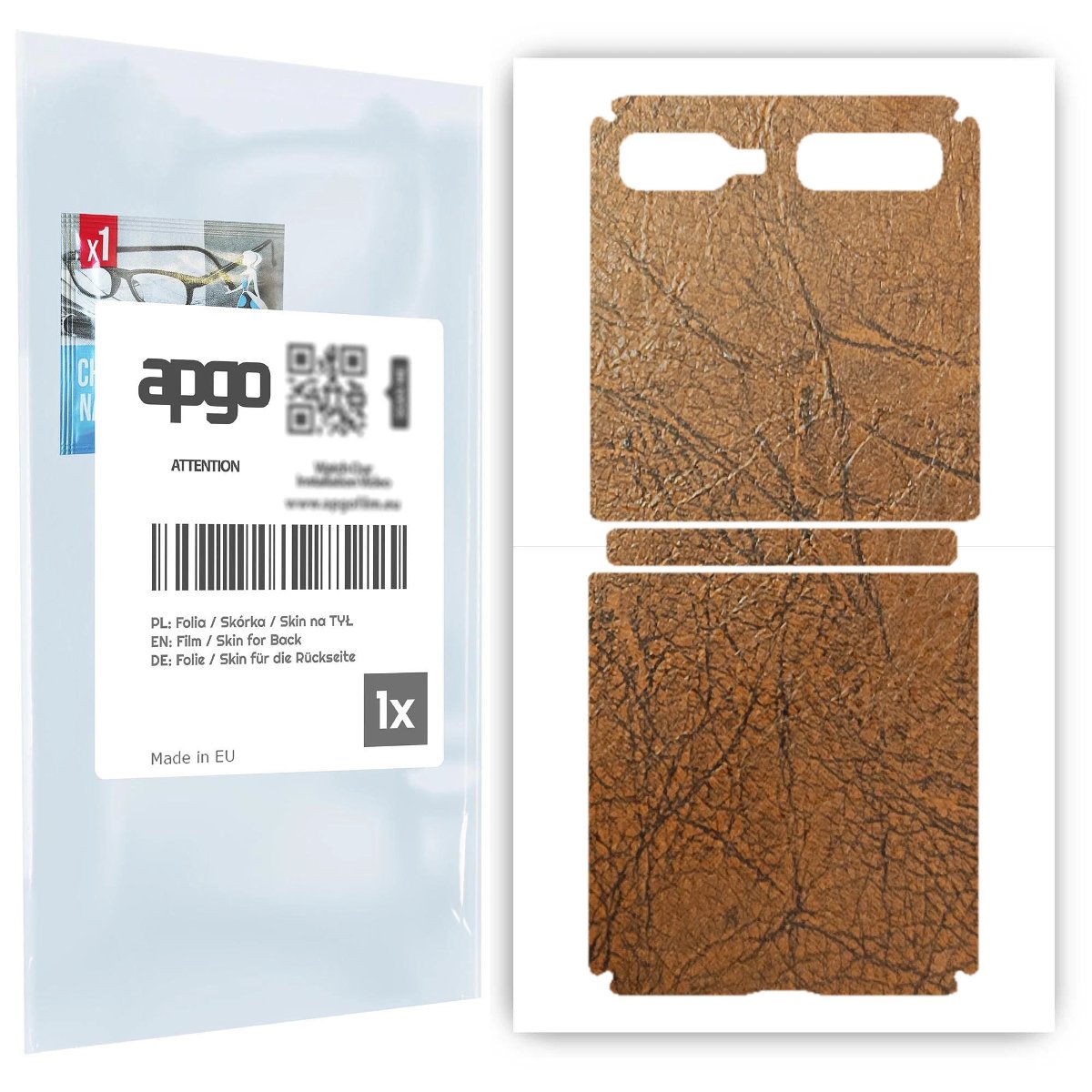 Folia naklejka skórka strukturalna na TYŁ do Samsung Galaxy Z Flip 5G -  Skóra Vintage - apgo SKINS