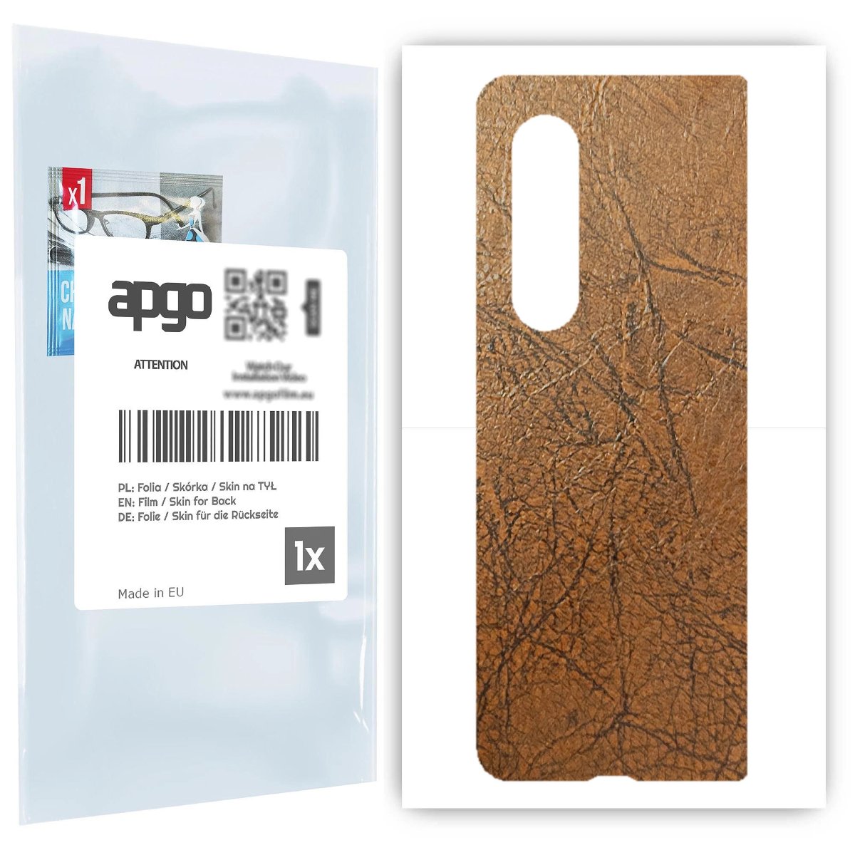 Folia naklejka skórka strukturalna na TYŁ do Samsung Galaxy Z Fold 3 -  Skóra Vintage - apgo SKINS