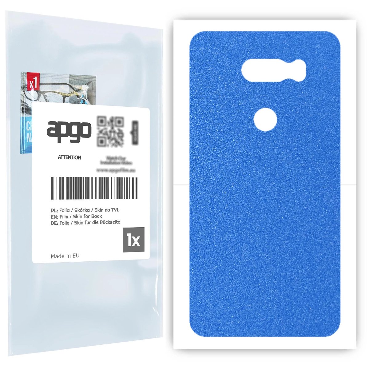 Folia naklejka skórka strukturalna na TYŁ do LG V30 -  Niebieski Pastel Matowy Chropowaty Baranek - apgo SKINS