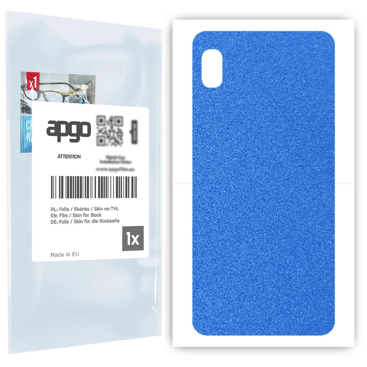 Folia naklejka skórka strukturalna na TYŁ do Samsung Galaxy A10 -  Niebieski Pastel Matowy Chropowaty Baranek - apgo SKINS