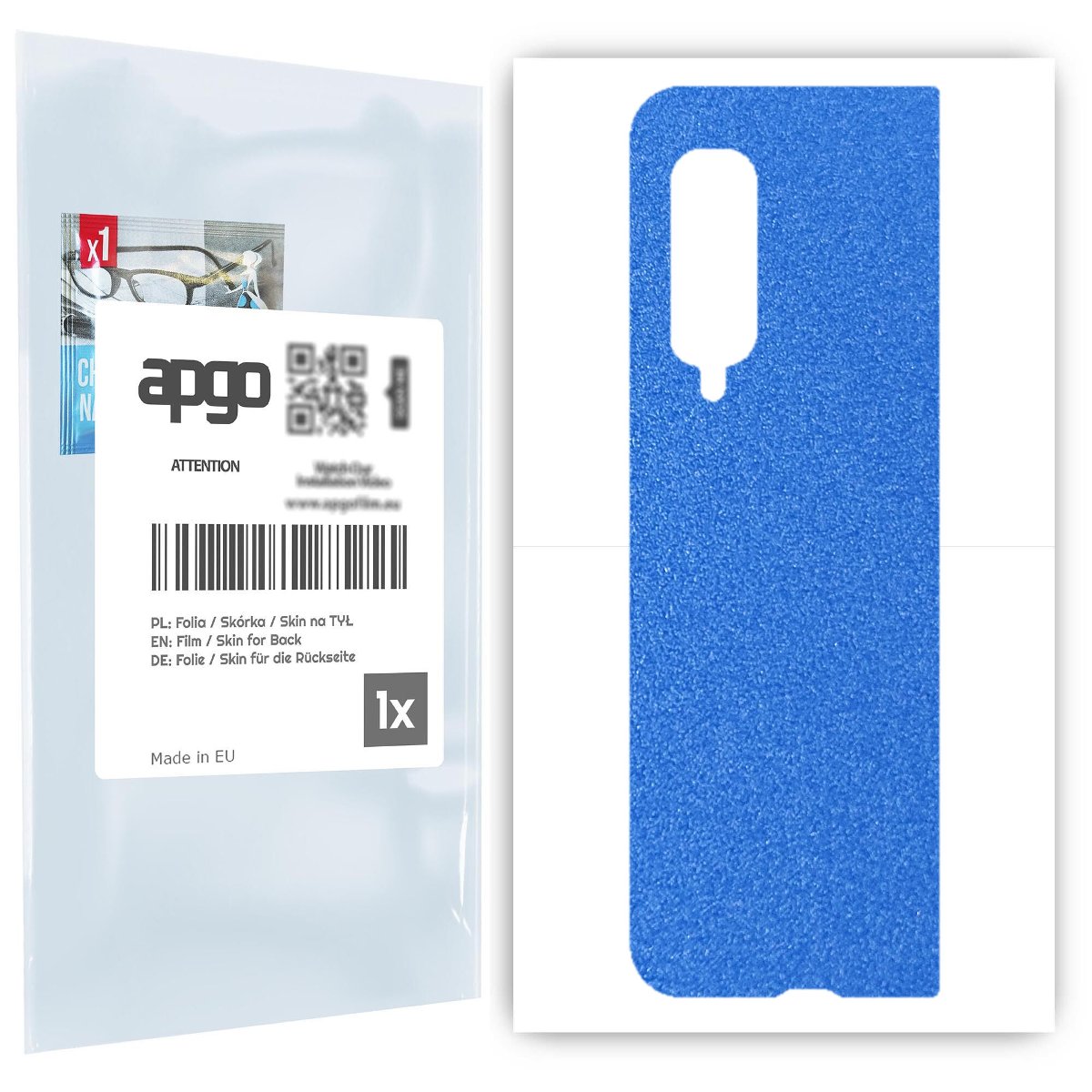 Folia naklejka skórka strukturalna na TYŁ do Samsung Galaxy Fold -  Niebieski Pastel Matowy Chropowaty Baranek - apgo SKINS