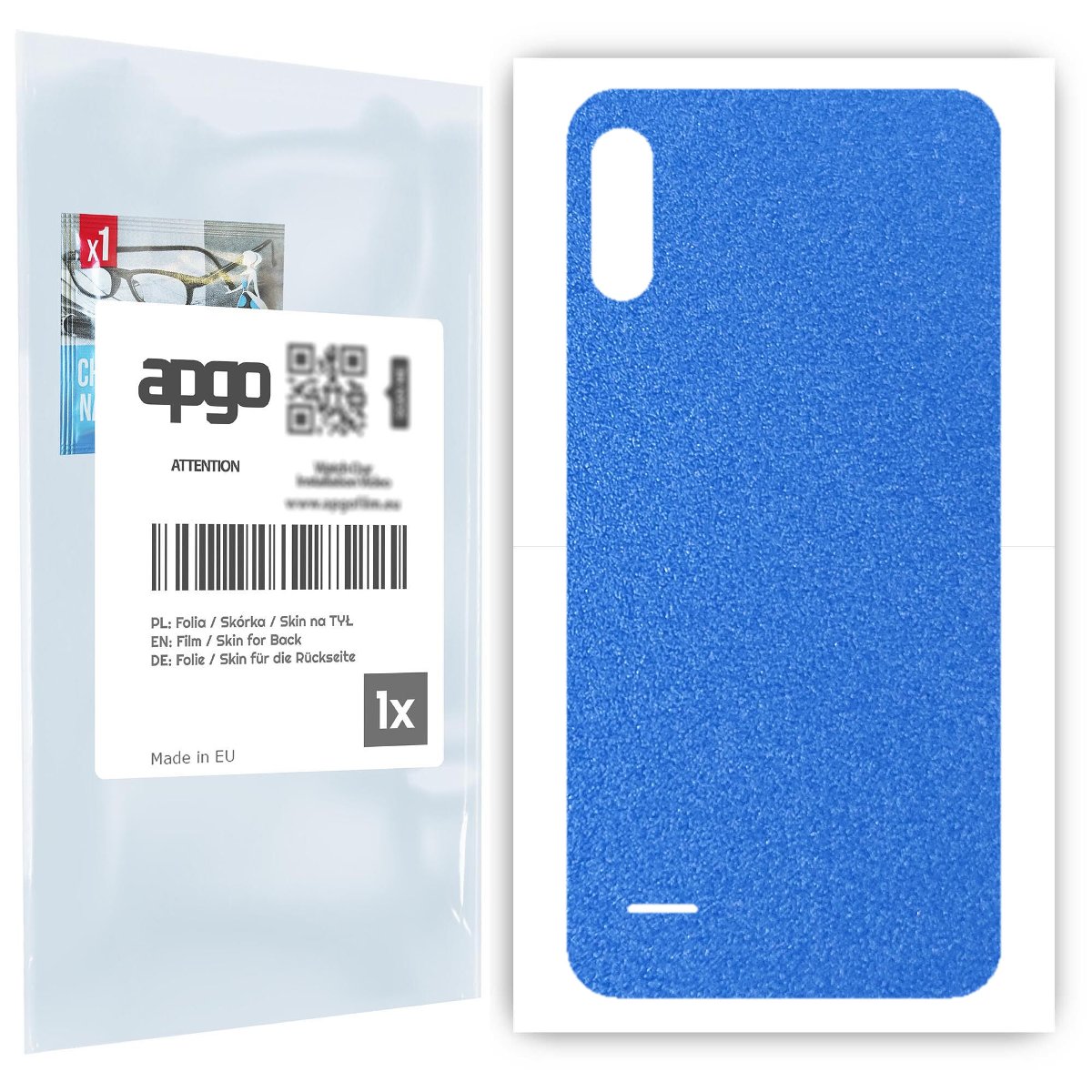 Folia naklejka skórka strukturalna na TYŁ do LG K22 -  Niebieski Pastel Matowy Chropowaty Baranek - apgo SKINS