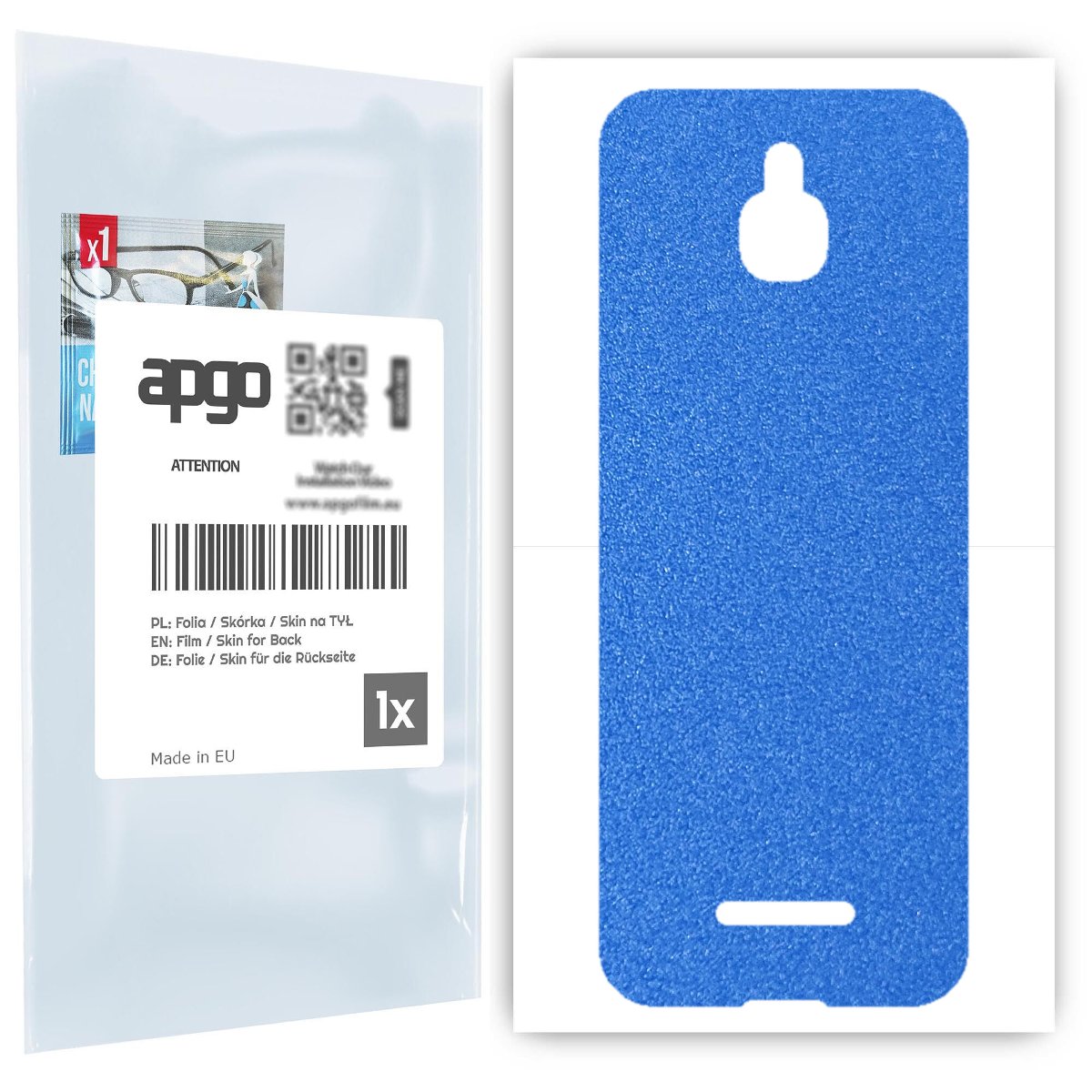 Folia naklejka skórka strukturalna na TYŁ do Nokia 8000 4G -  Niebieski Pastel Matowy Chropowaty Baranek - apgo SKINS