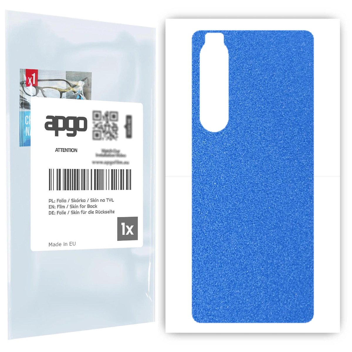 Folia naklejka skórka strukturalna na TYŁ do Sony Xperia 1 III -  Niebieski Pastel Matowy Chropowaty Baranek - apgo SKINS