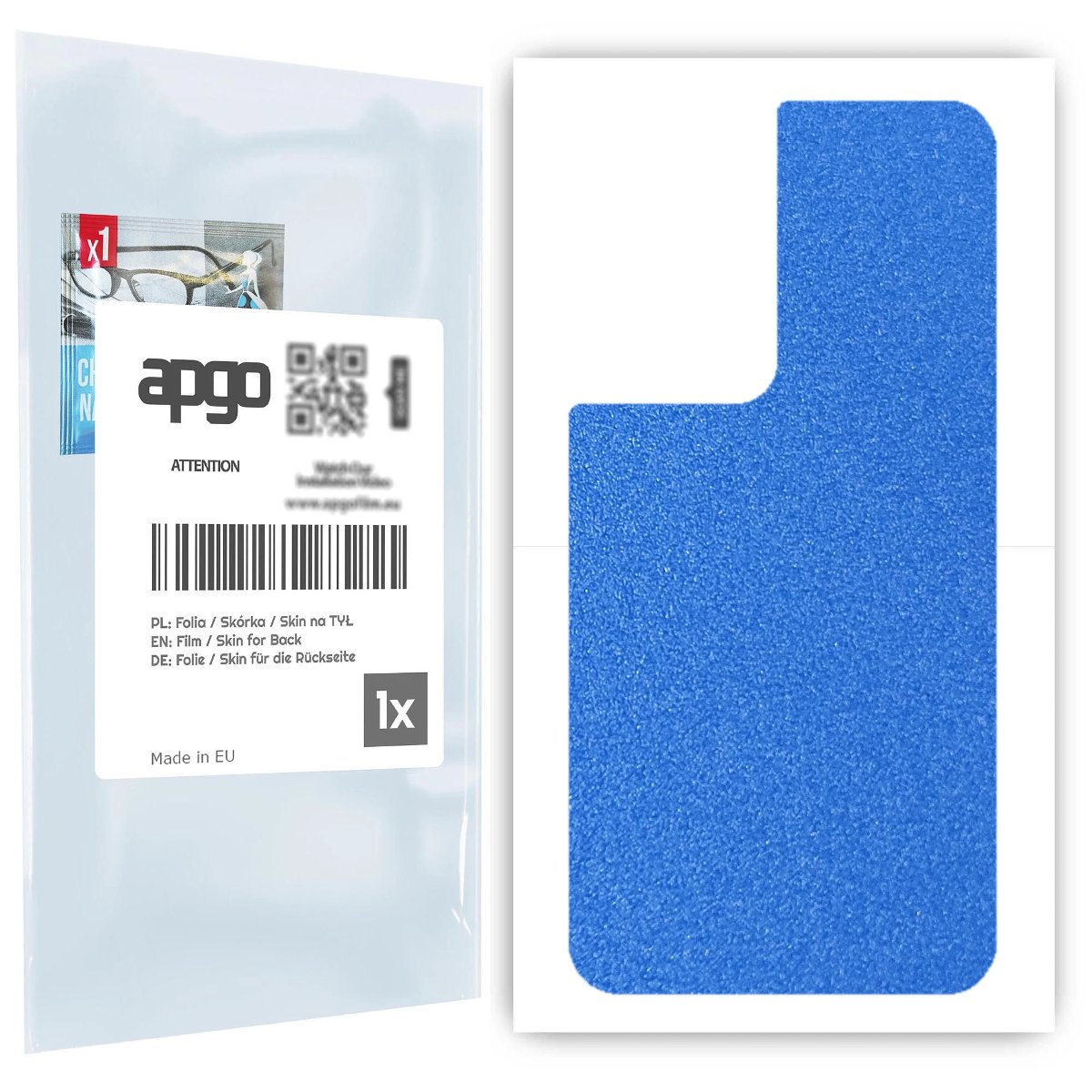 Folia naklejka skórka strukturalna na TYŁ do Samsung Galaxy S21 Ultra 5G -  Niebieski Pastel Matowy Chropowaty Baranek - apgo SKINS