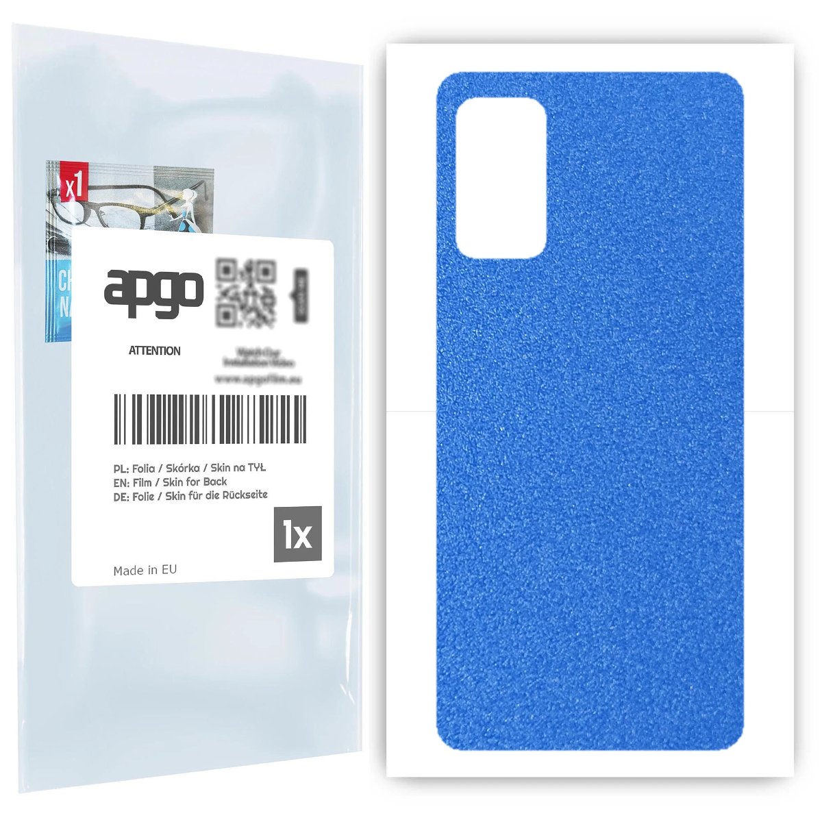 Folia naklejka skórka strukturalna na TYŁ do Samsung Galaxy M52 -  Niebieski Pastel Matowy Chropowaty Baranek - apgo SKINS