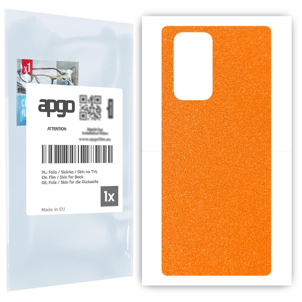 Folia naklejka skórka strukturalna na TYŁ do LG Wing 5G -  Pomarańczowy Pastel Matowy Chropowaty Baranek - apgo SKINS