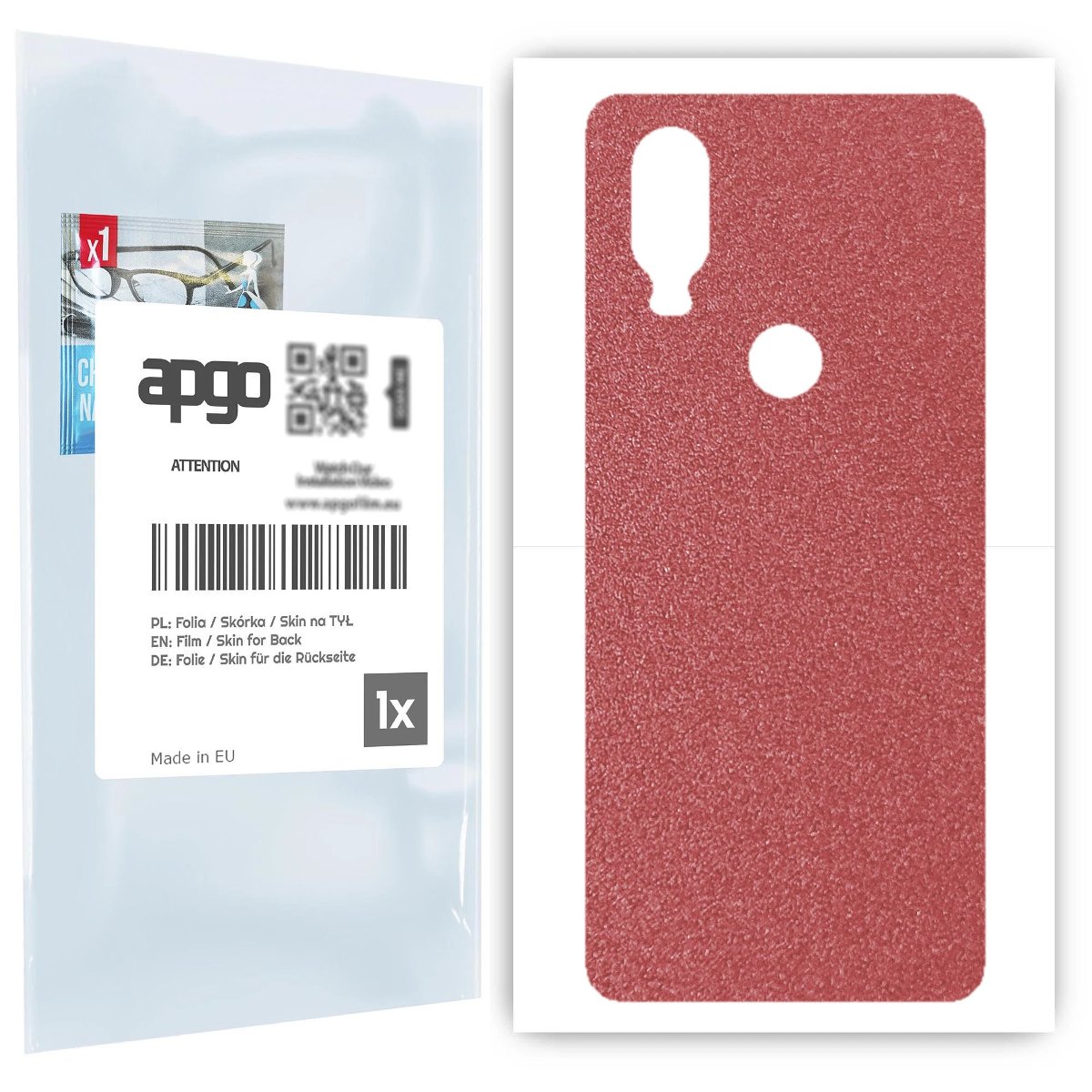 Folia naklejka skórka strukturalna na TYŁ do Motorola One Vision -  Różowy Pastel Matowy Chropowaty Baranek - apgo SKINS