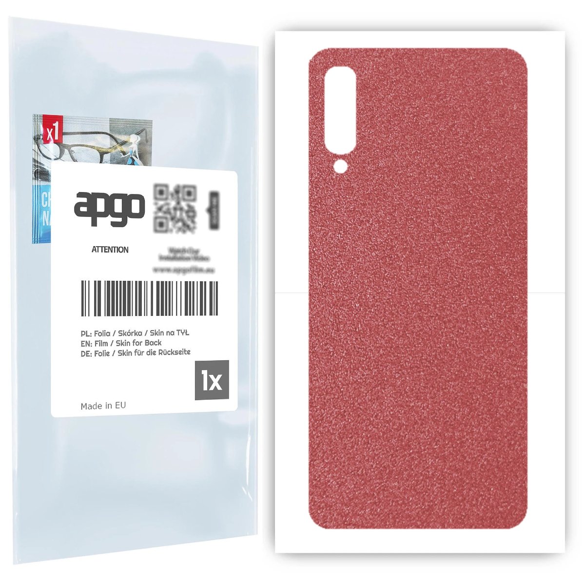 Folia naklejka skórka strukturalna na TYŁ do Samsung Galaxy A50 -  Różowy Pastel Matowy Chropowaty Baranek - apgo SKINS