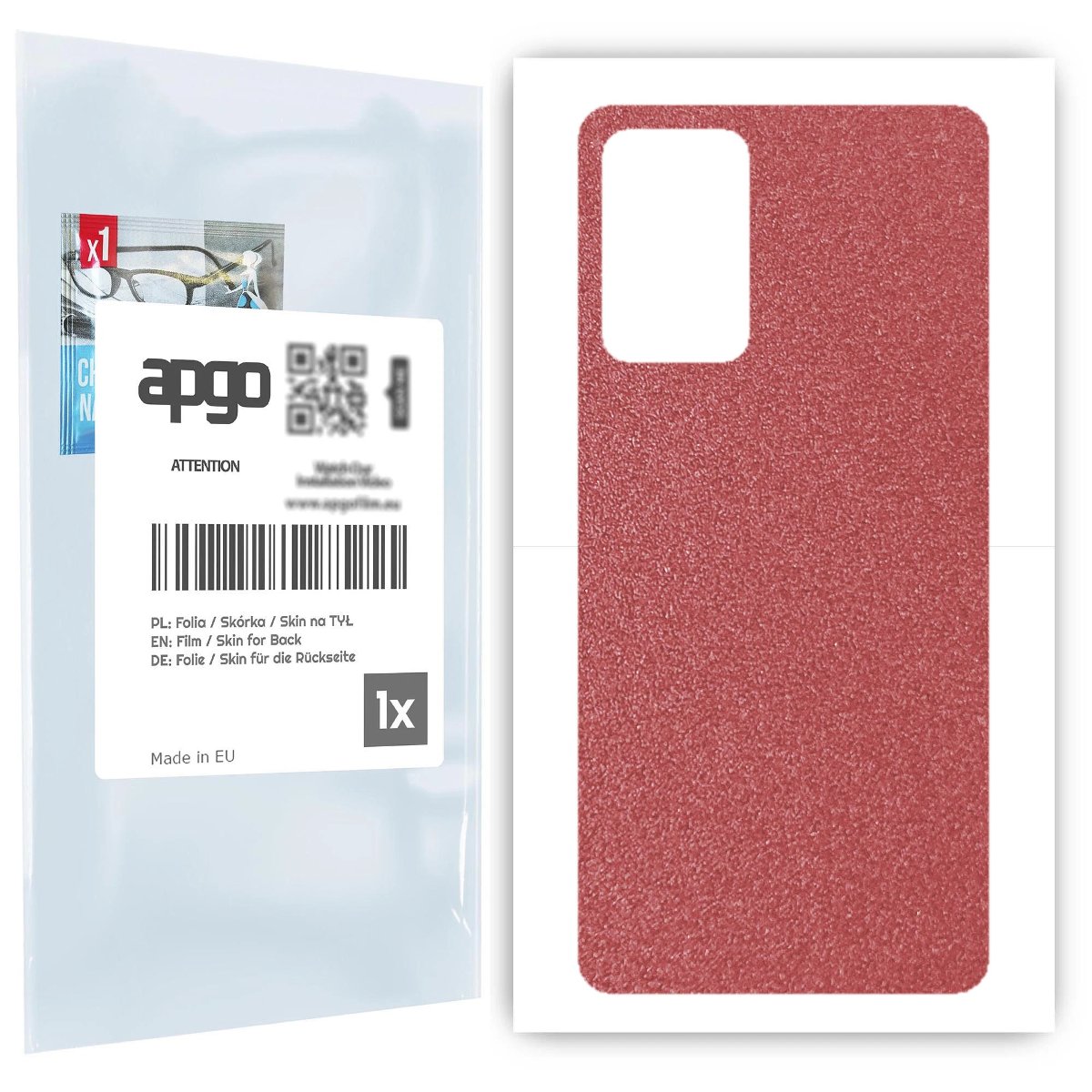 Folia naklejka skórka strukturalna na TYŁ do Samsung Galaxy A72 -  Różowy Pastel Matowy Chropowaty Baranek - apgo SKINS