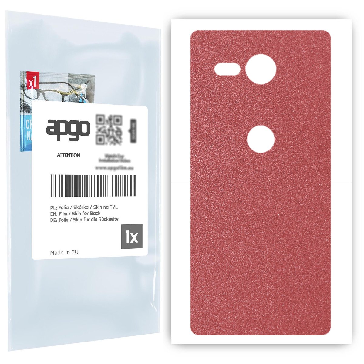 Folia naklejka skórka strukturalna na TYŁ do Sony Xperia XZ2 Compact -  Różowy Pastel Matowy Chropowaty Baranek - apgo SKINS