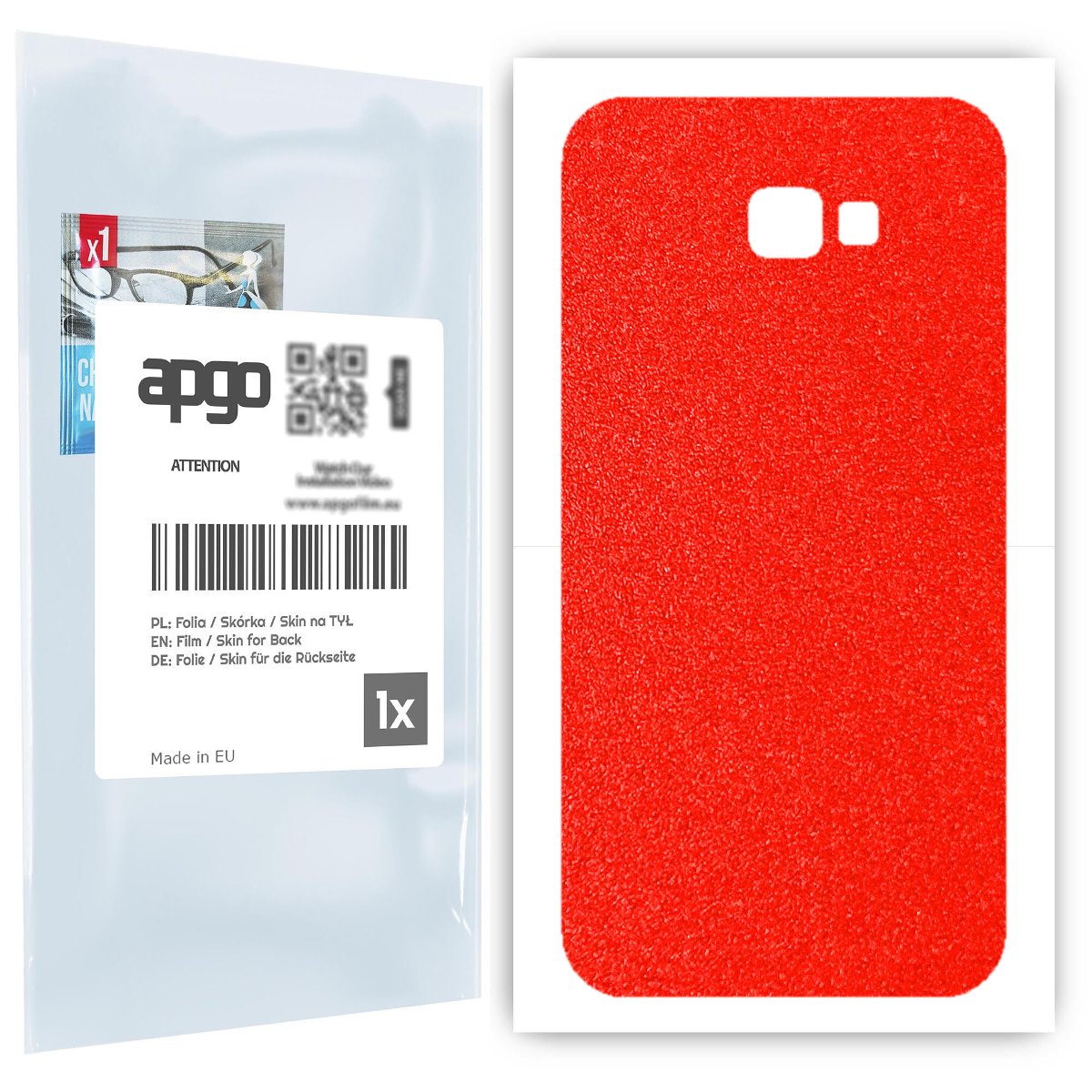 Folia naklejka skórka strukturalna na TYŁ do Samsung Galaxy A7 (2017) -  Czerwony Pastel Matowy Chropowaty Baranek - apgo SKINS