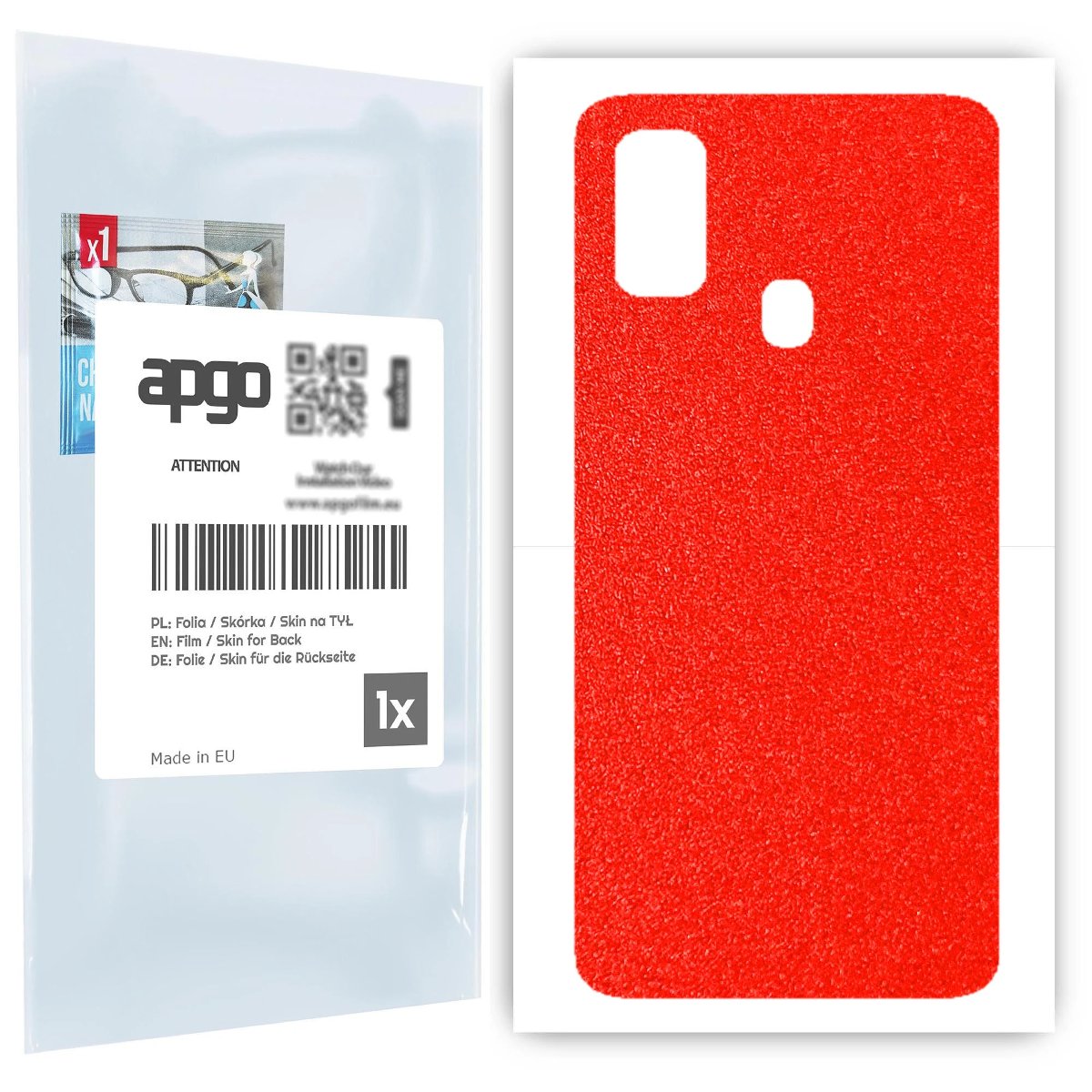 Folia naklejka skórka strukturalna na TYŁ do Samsung Galaxy M21 -  Czerwony Pastel Matowy Chropowaty Baranek - apgo SKINS