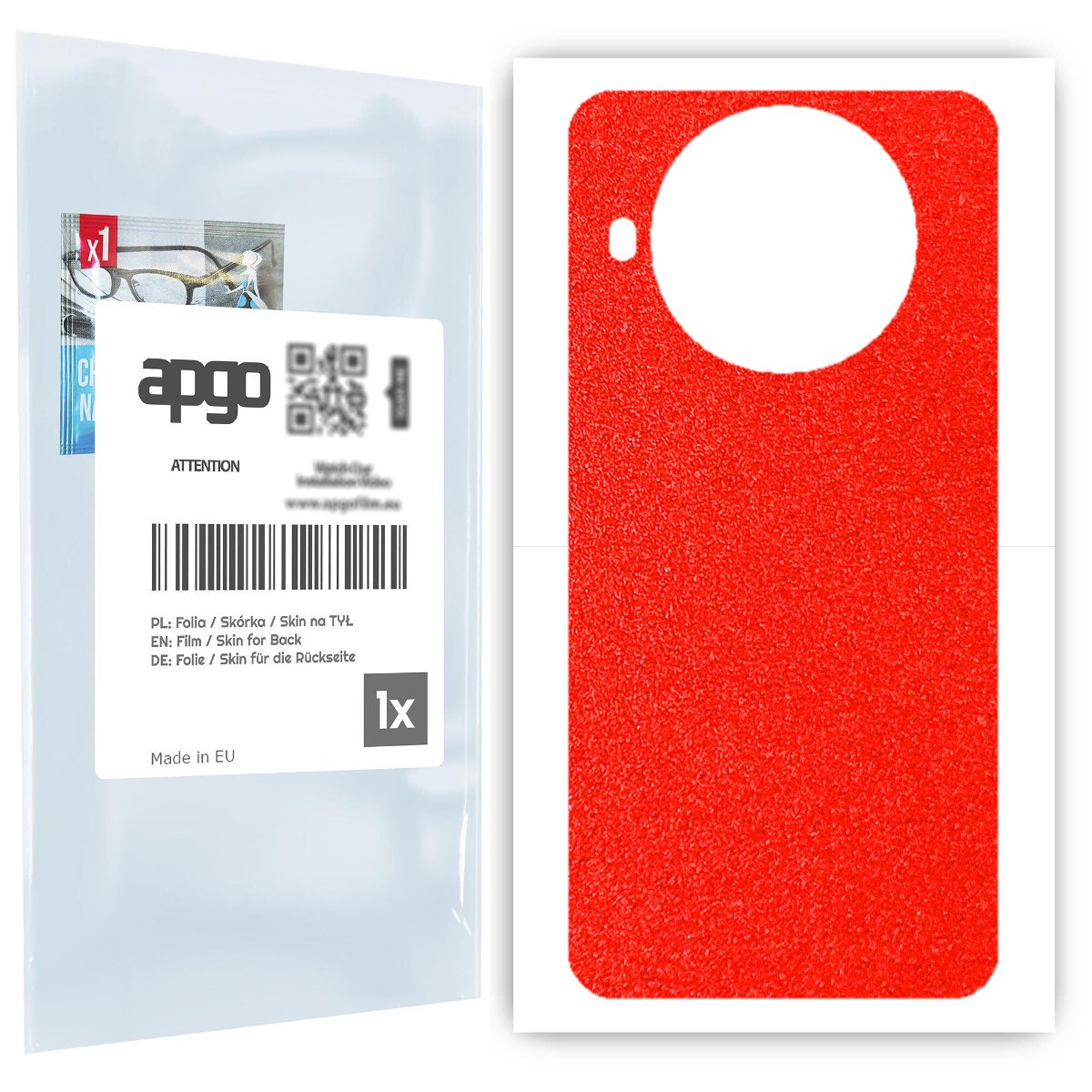 Folia naklejka skórka strukturalna na TYŁ do Cubot Note 20 -  Czerwony Pastel Matowy Chropowaty Baranek - apgo SKINS