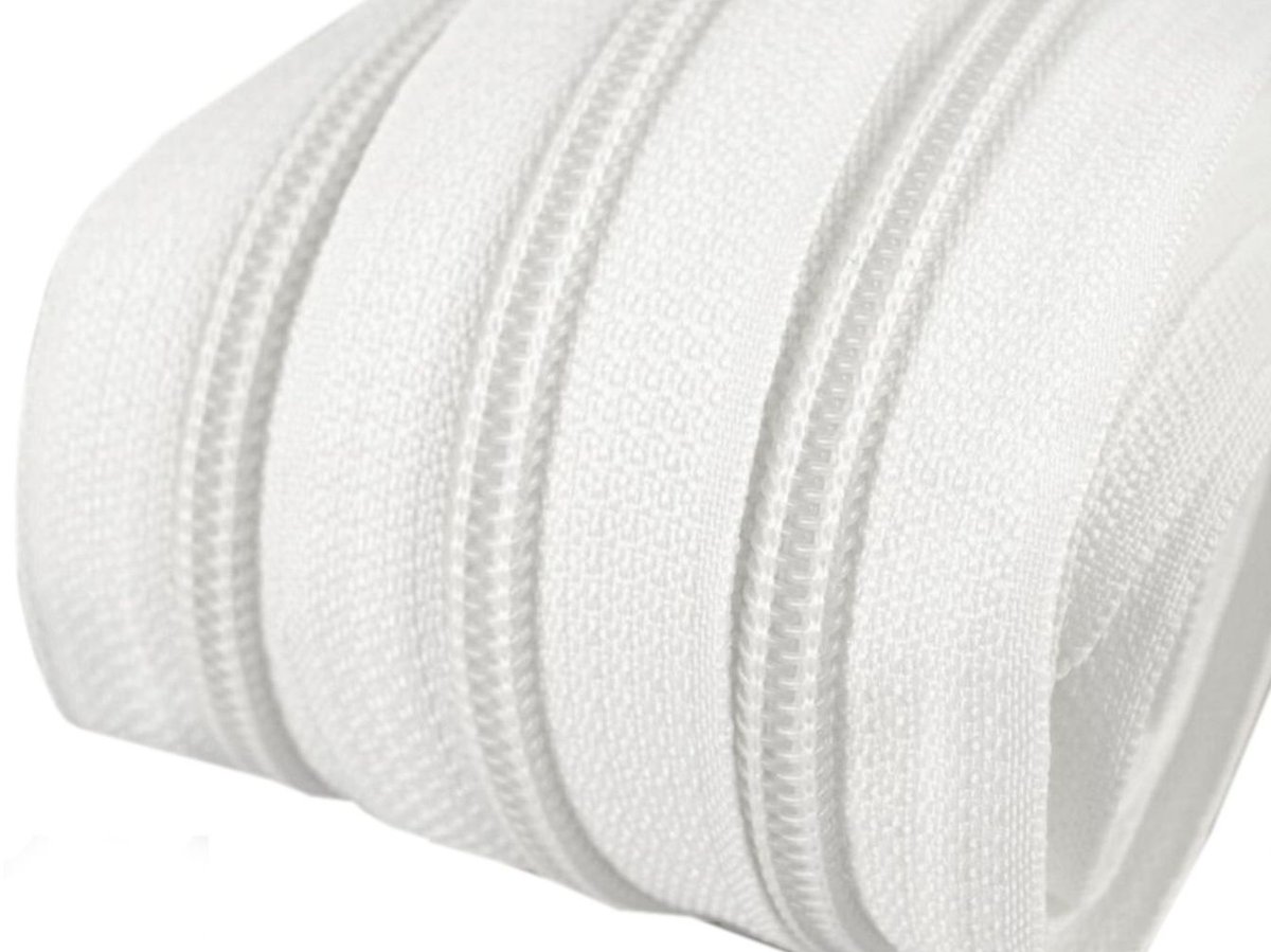 kufer-pasmanteria.pl Zamek pościelowy - taśma suwakowa 3 mm (1mb) Biały 23021555_20220403174836