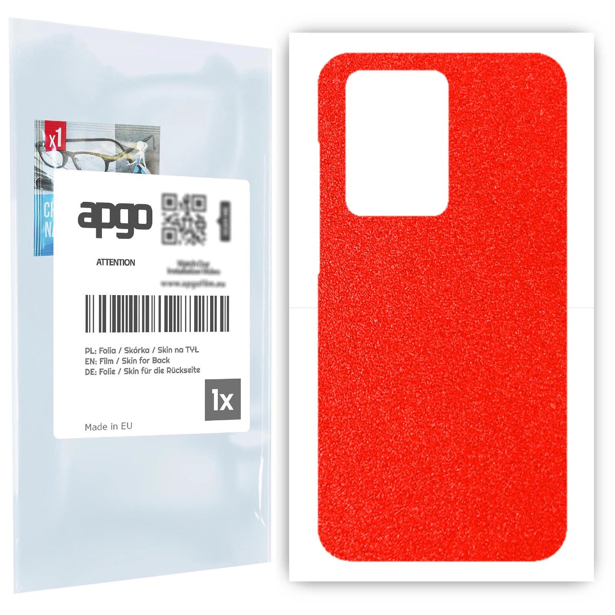 Folia naklejka skórka strukturalna na TYŁ do Samsung Galaxy S20 Ultra -  Czerwony Pastel Matowy Chropowaty Baranek - apgo SKINS