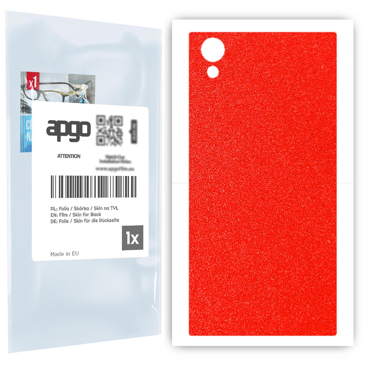 Folia naklejka skórka strukturalna na TYŁ do Sony Xperia XA1 Plus -  Czerwony Pastel Matowy Chropowaty Baranek - apgo SKINS