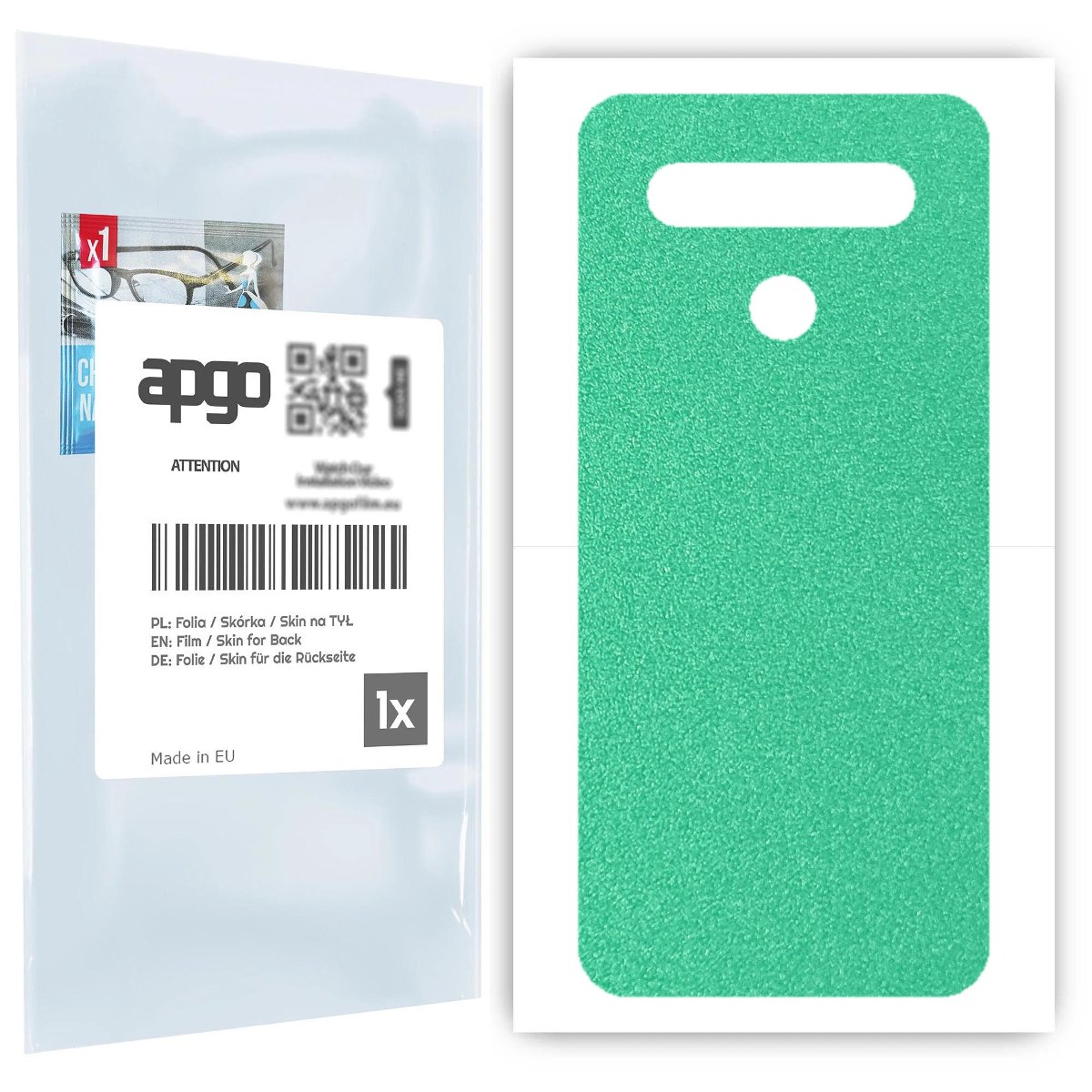 Folia naklejka skórka strukturalna na TYŁ do LG K41S -  Seledynowy Pastel Matowy Chropowaty Baranek - apgo SKINS