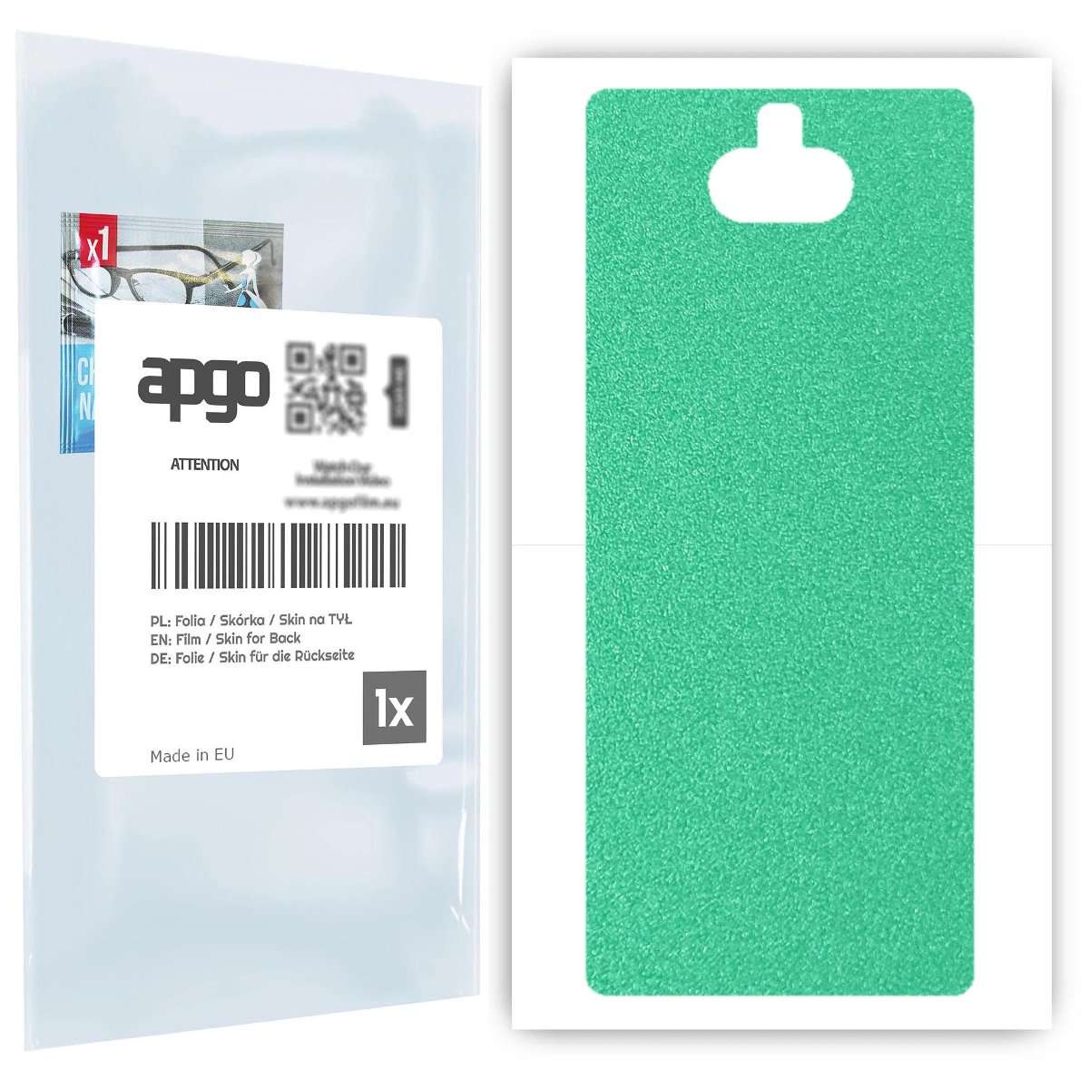 Folia naklejka skórka strukturalna na TYŁ do Sony Xperia 10 -  Seledynowy Pastel Matowy Chropowaty Baranek - apgo SKINS