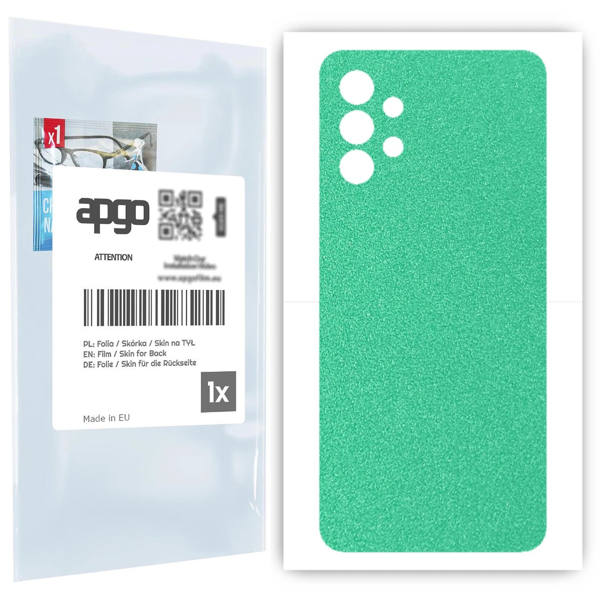 Folia naklejka skórka strukturalna na TYŁ do Samsung Galaxy A32 5G -  Seledynowy Pastel Matowy Chropowaty Baranek - apgo SKINS