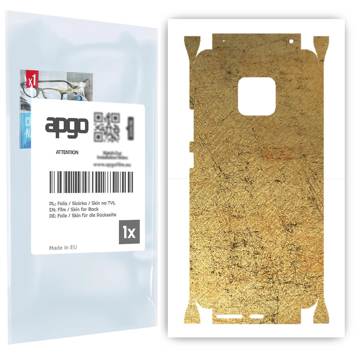 Folia naklejka skórka strukturalna na TYŁ+BOKI do Huawei Mate 20 Pro -  Antyczne Złoto - apgo SKINS
