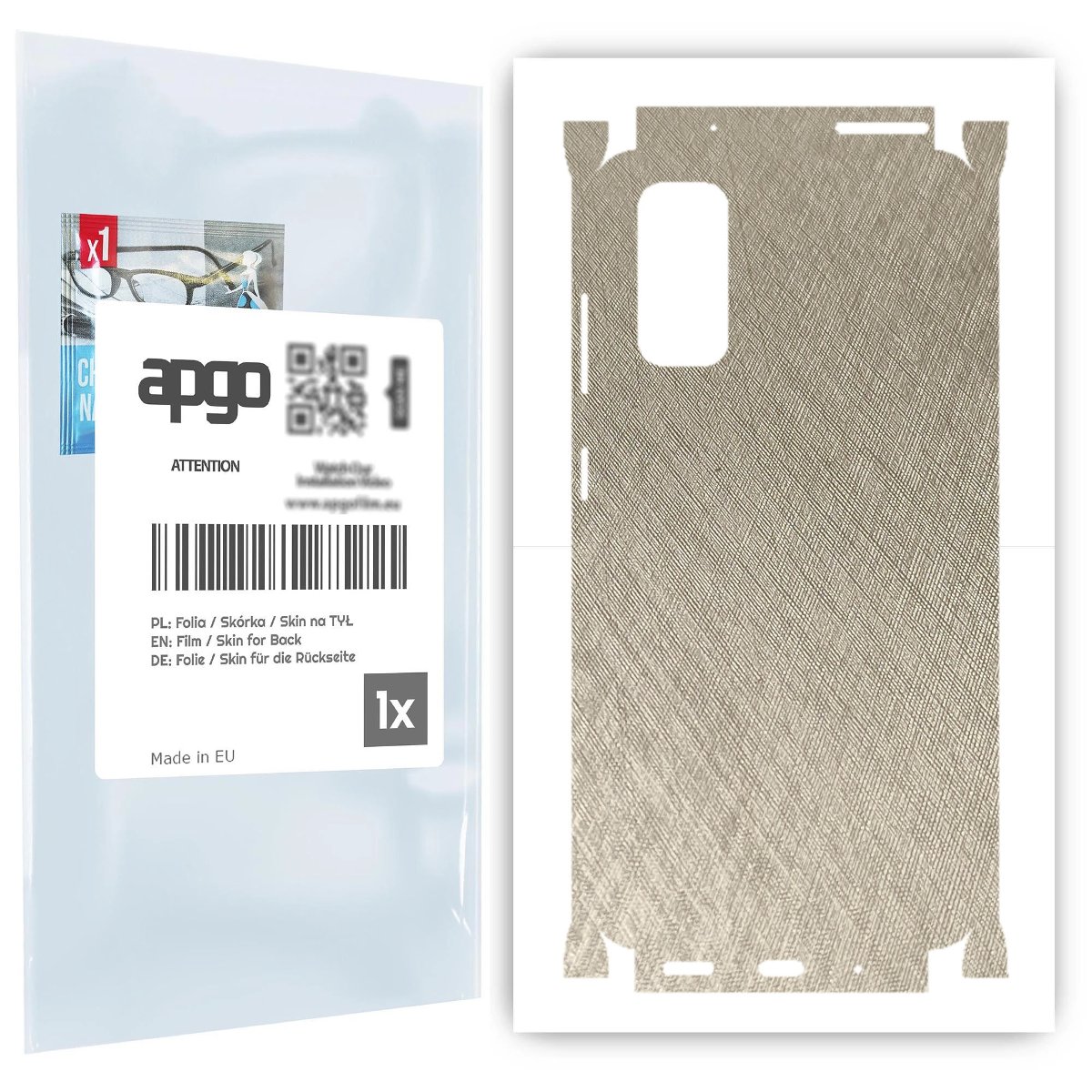 Folia naklejka skórka strukturalna na TYŁ+BOKI do Samsung Galaxy S20 5G UW -  Tytan Srebrny - apgo SKINS