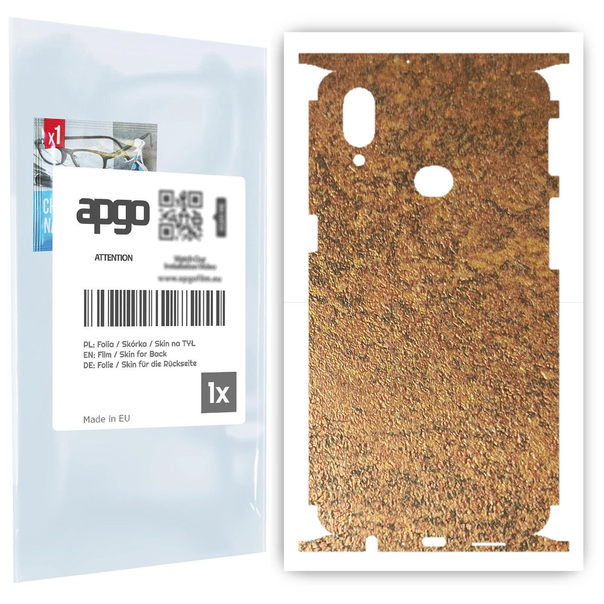 Folia naklejka skórka strukturalna na TYŁ+BOKI do Samsung Galaxy A10s -  Zardzewiała Miedź - apgo SKINS