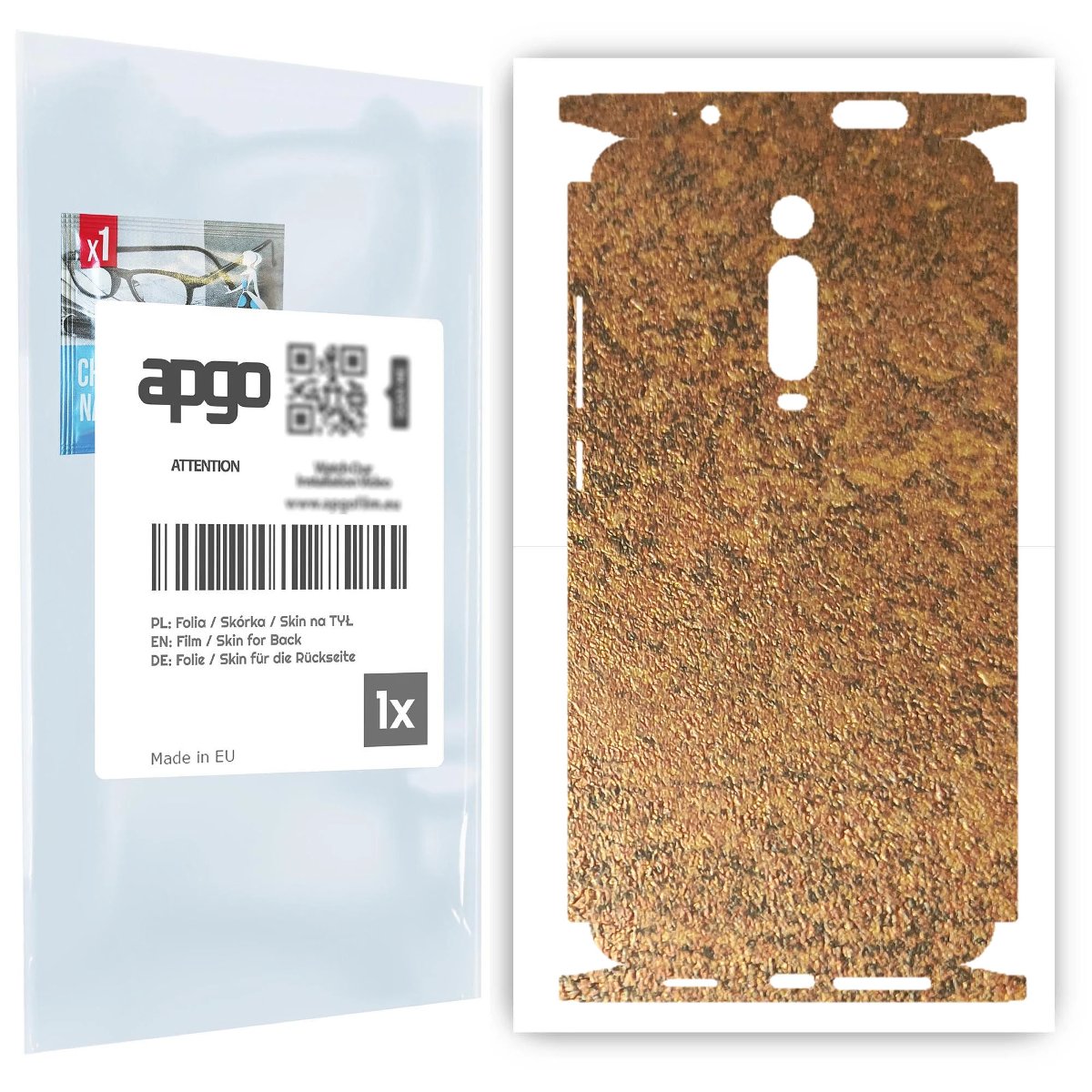 Folia naklejka skórka strukturalna na TYŁ+BOKI do Xiaomi Mi 9T -  Zardzewiała Miedź - apgo SKINS