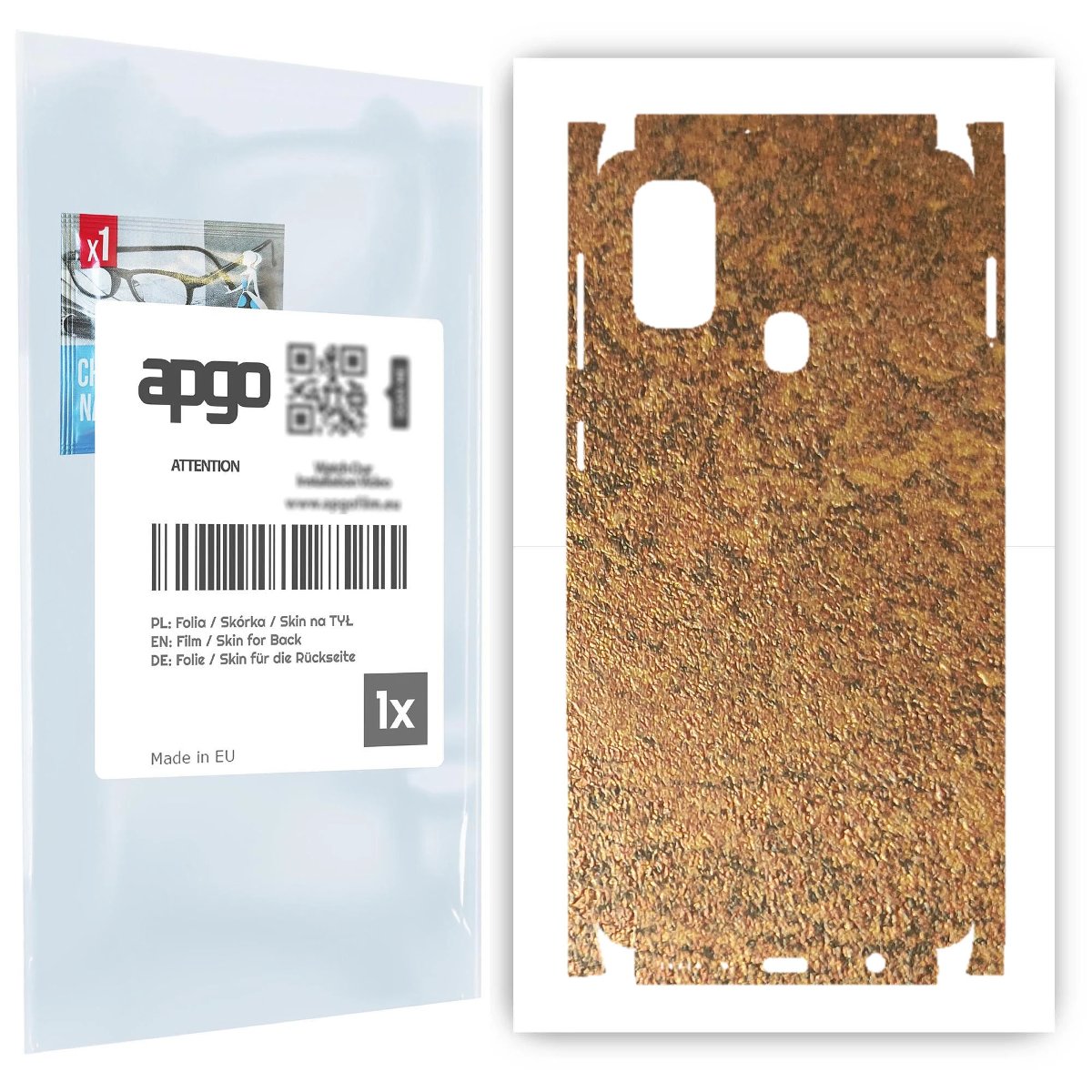 Folia naklejka skórka strukturalna na TYŁ+BOKI do Samsung Galaxy M21 -  Zardzewiała Miedź - apgo SKINS