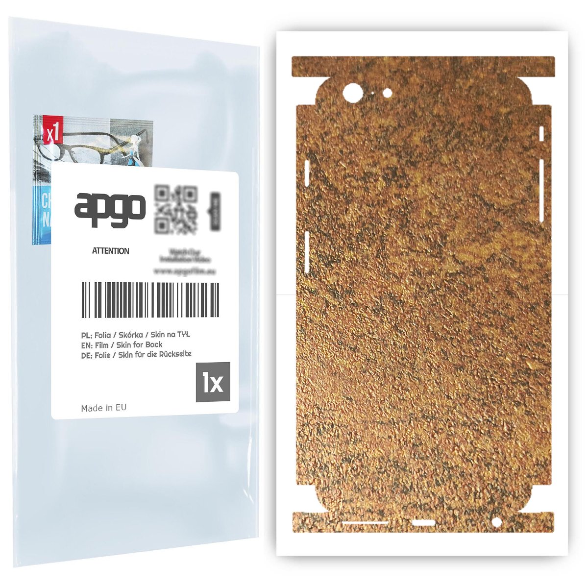 top Folia naklejka skórka strukturalna na TYŁ+BOKI do Apple iPhone 6s Plus -  Zardzewiała Miedź - apgo SKINS