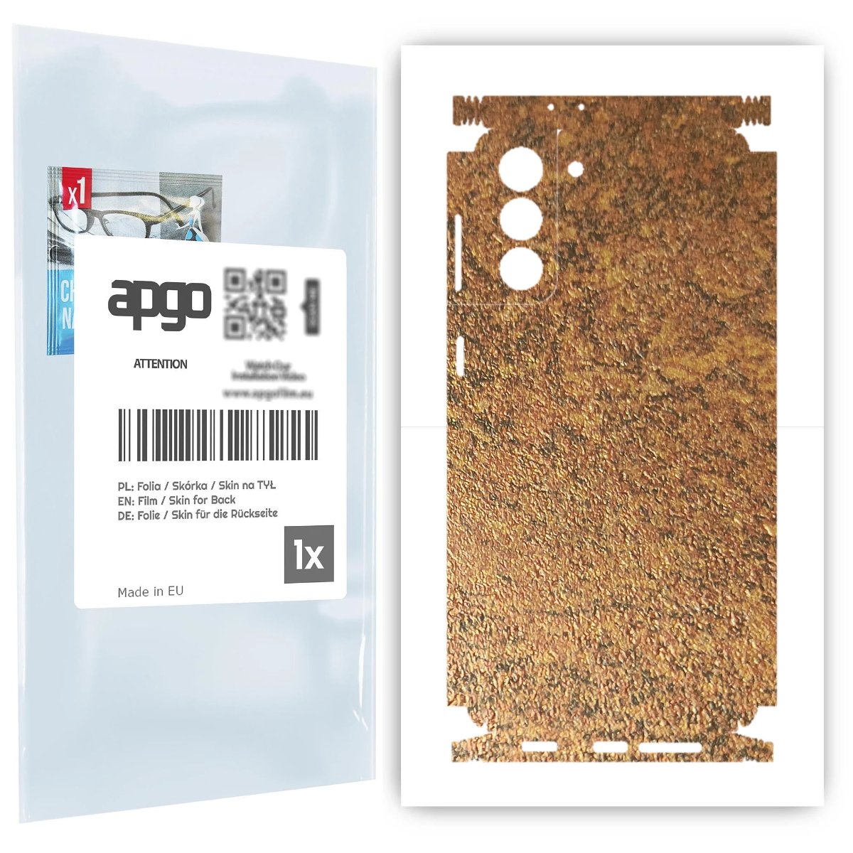 Folia naklejka skórka strukturalna na TYŁ+BOKI do Samsung Galaxy S21+ 5G -  Zardzewiała Miedź - apgo SKINS