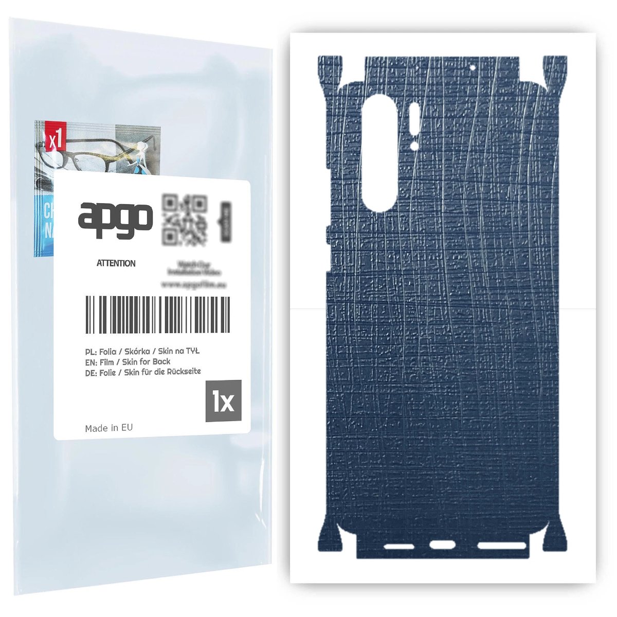 Folia naklejka skórka strukturalna na TYŁ+BOKI do Huawei P30 Pro New Edition -  Tkanina Granatowa - apgo SKINS