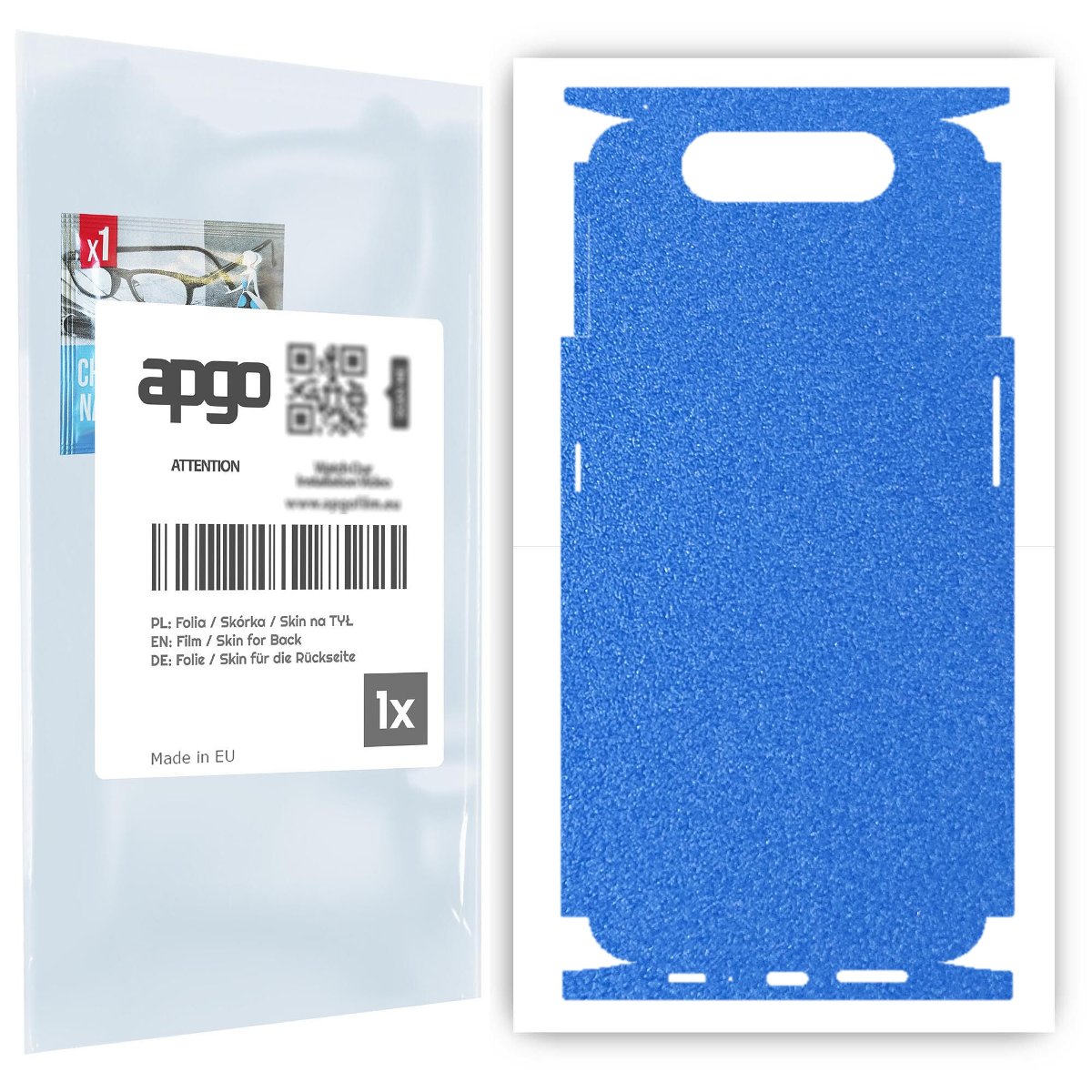 Folia naklejka skórka strukturalna na TYŁ+BOKI do Samsung Galaxy A80 -  Niebieski Pastel Matowy Chropowaty Baranek - apgo SKINS