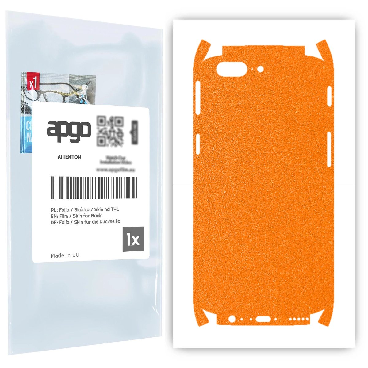Folia naklejka skórka strukturalna na TYŁ+BOKI do OnePlus 5 -  Pomarańczowy Pastel Matowy Chropowaty Baranek - apgo SKINS