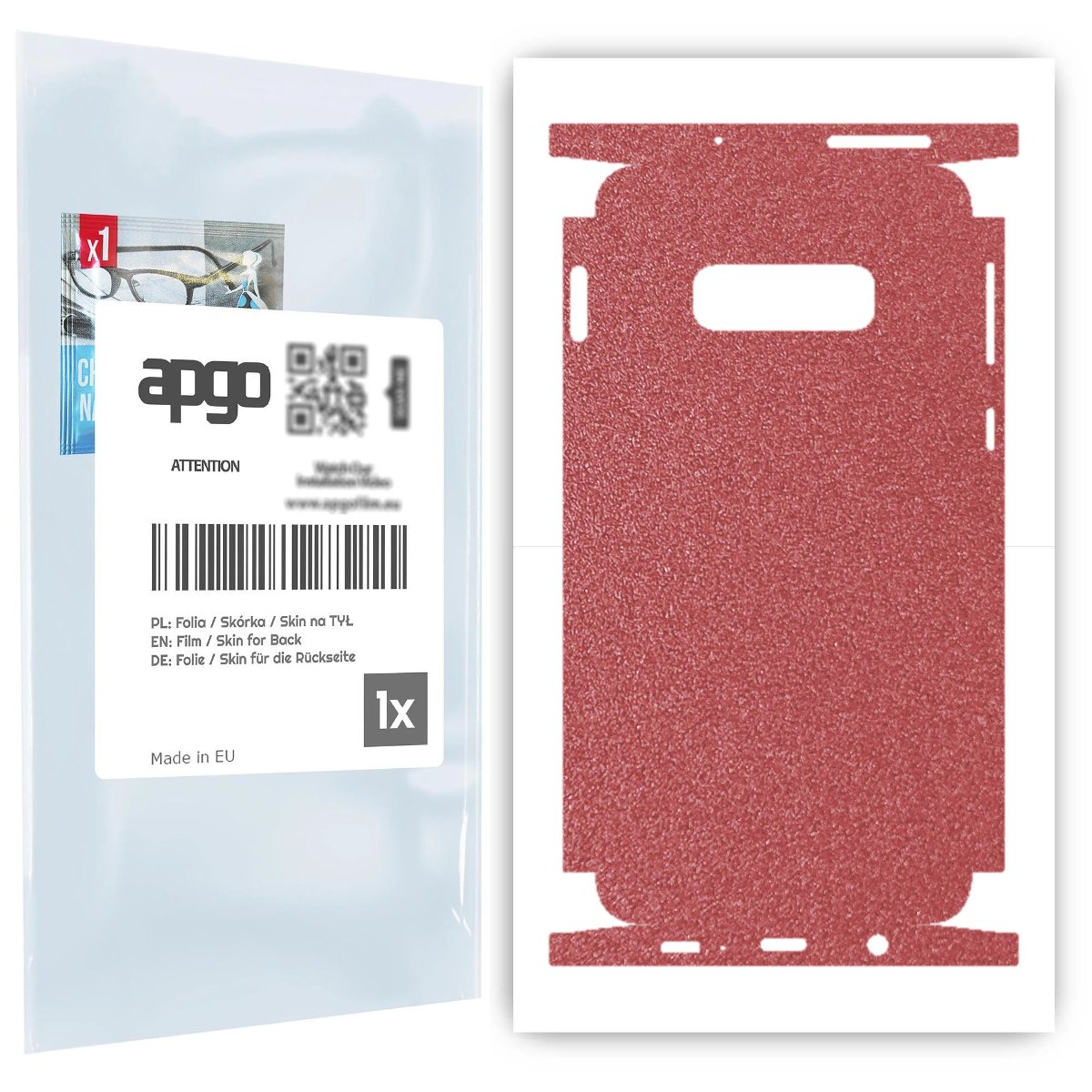 Folia naklejka skórka strukturalna na TYŁ+BOKI do Samsung Galaxy S10e -  Różowy Pastel Matowy Chropowaty Baranek - apgo SKINS