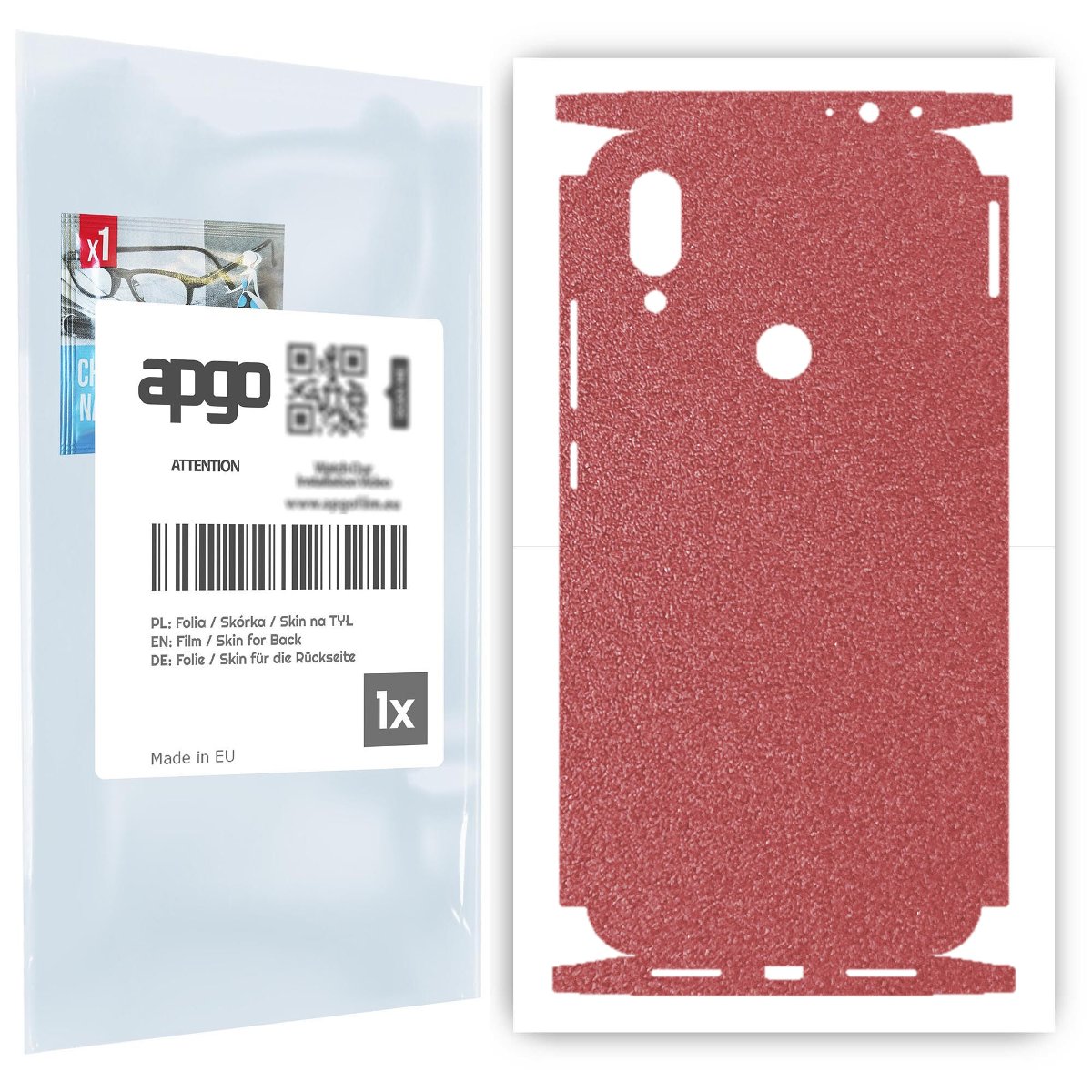 Folia naklejka skórka strukturalna na TYŁ+BOKI do Xiaomi Redmi 7 -  Różowy Pastel Matowy Chropowaty Baranek - apgo SKINS